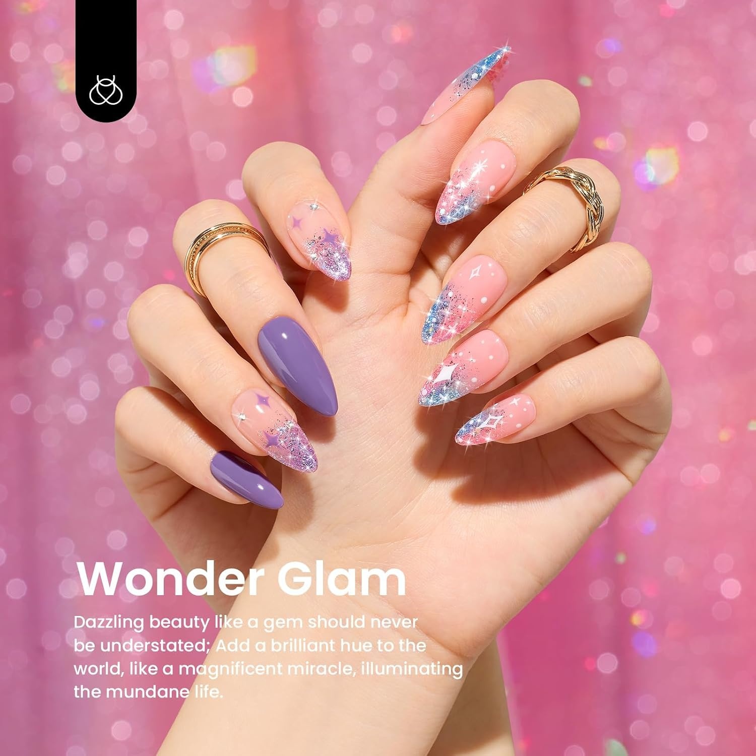 image:imageBeetles Glitter Gel Nail Polish 6 Colors Sparkle Silver Pink Blue Gel Polish Set Soak Off Uv Diy Manicure Kit Gifts for Women24Wonder Glam