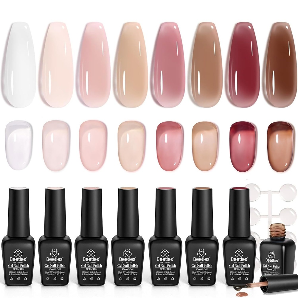 image:imageBeetles Gel Nail Polish 6 Colors Pink Purple Burgundy Red Plum Glitter Gel Polish Ruby Sonatas Collection Soak Off Uv Lamp Cured Nail Art Design Nails Gift for Women DIY Manicure00Sweet Temptation