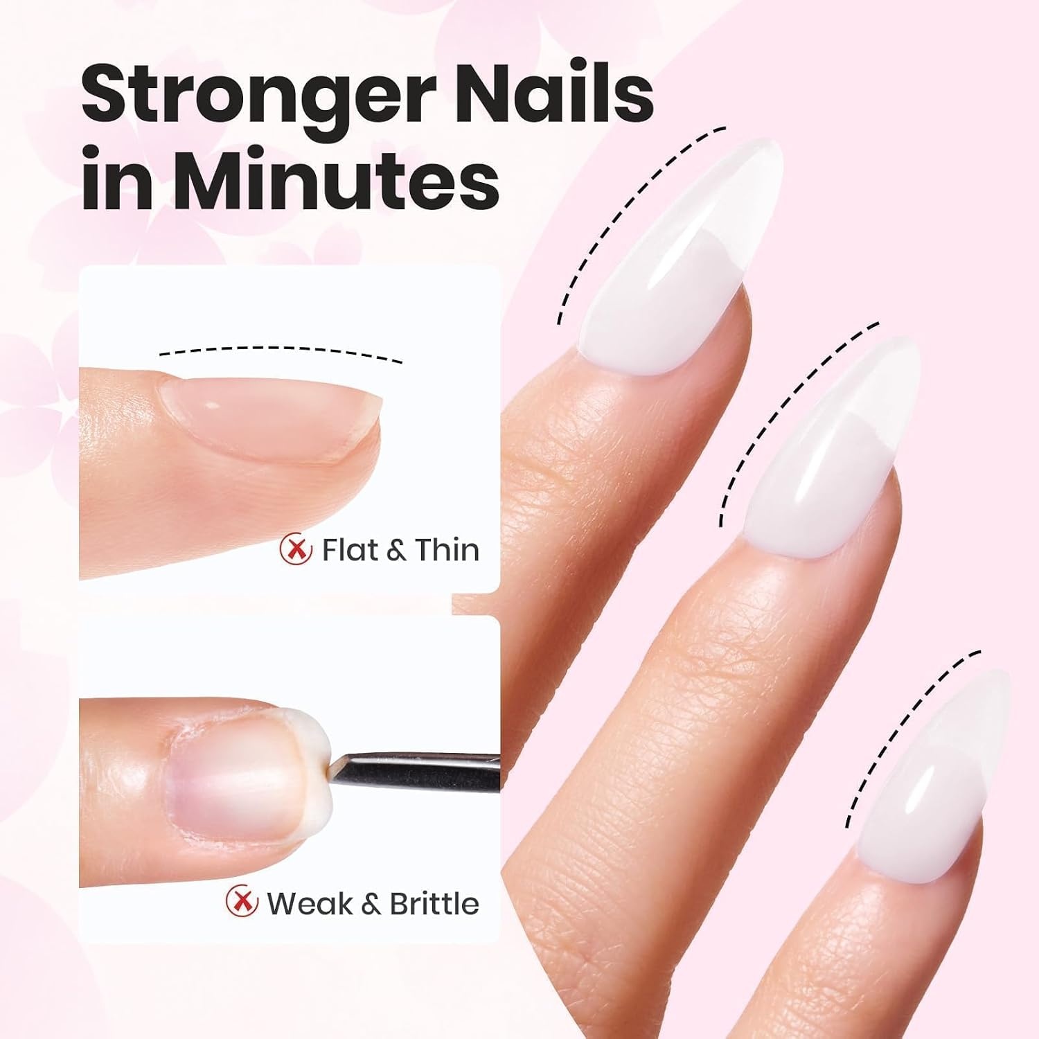 image:imageBeetles Builder Gel for Nails HEMAFree 15 ML 7 in 1 Pink Glitter Builder Nail Gel for Nail Instant Apex amp Nail Extension Builder Strengthening Nail Art Design for Beginner WomenUV amp LED Lamp NeededB White Pink HEMAFree Kit 2 x 10 mL