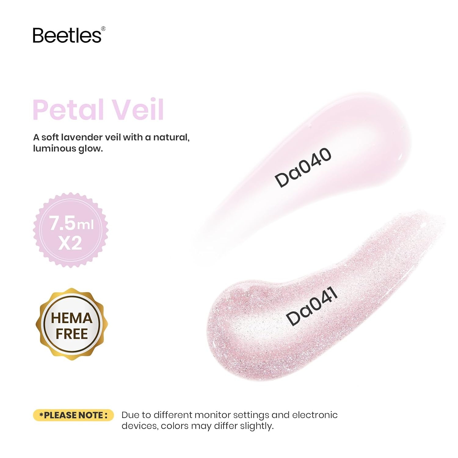 image:imageBeetles Builder Gel for Nails HEMAFree 15 ML 7 in 1 Pink Glitter Builder Nail Gel for Nail Instant Apex amp Nail Extension Builder Strengthening Nail Art Design for Beginner WomenUV amp LED Lamp NeededB Glitter Purple HEMAFree 2 x 75 mL