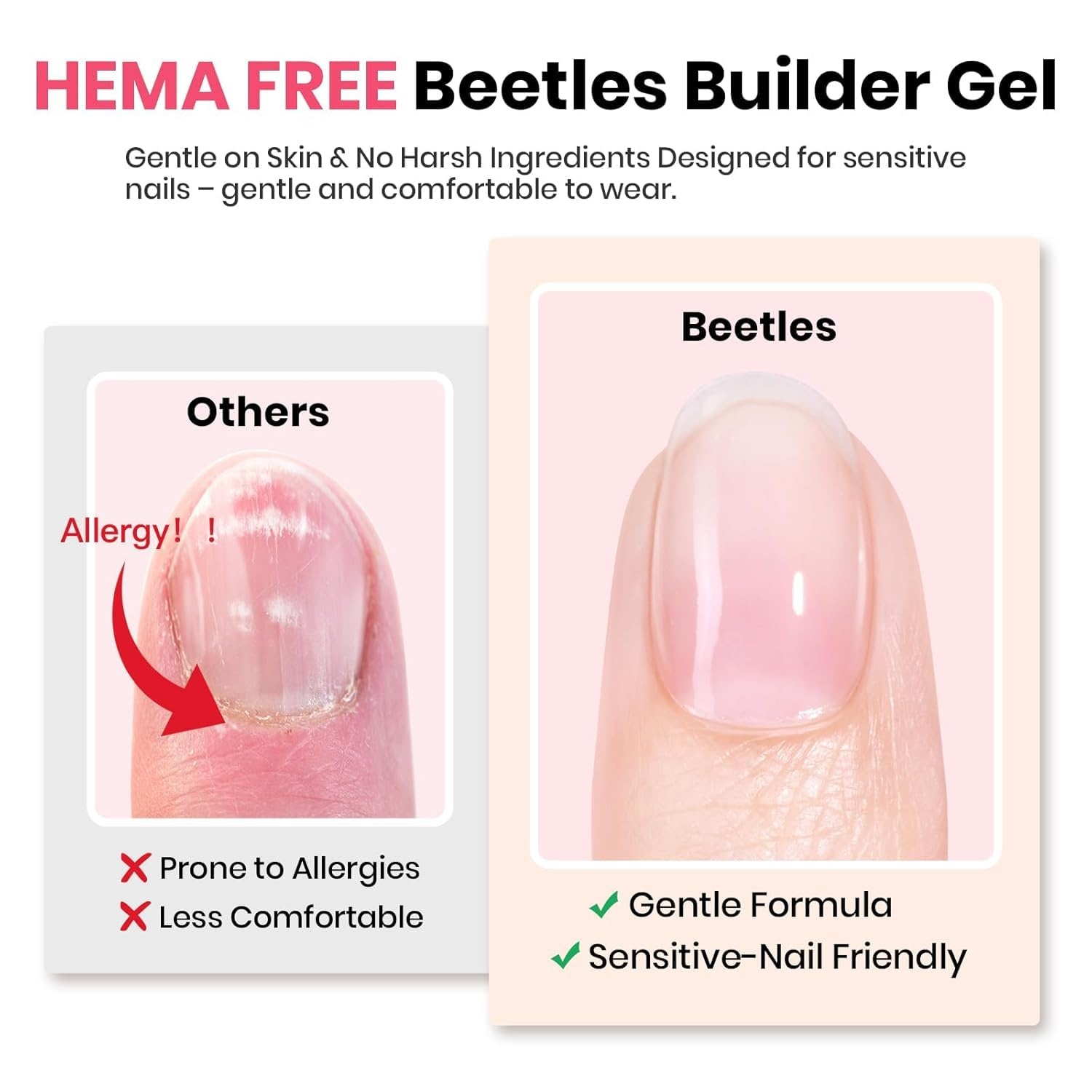 image:imageBeetles Builder Gel for Nails HEMAFree 15 ML 7 in 1 Pink Glitter Builder Nail Gel for Nail Instant Apex amp Nail Extension Builder Strengthening Nail Art Design for Beginner WomenUV amp LED Lamp NeededB Clear HEMAFree Kit 15 mL