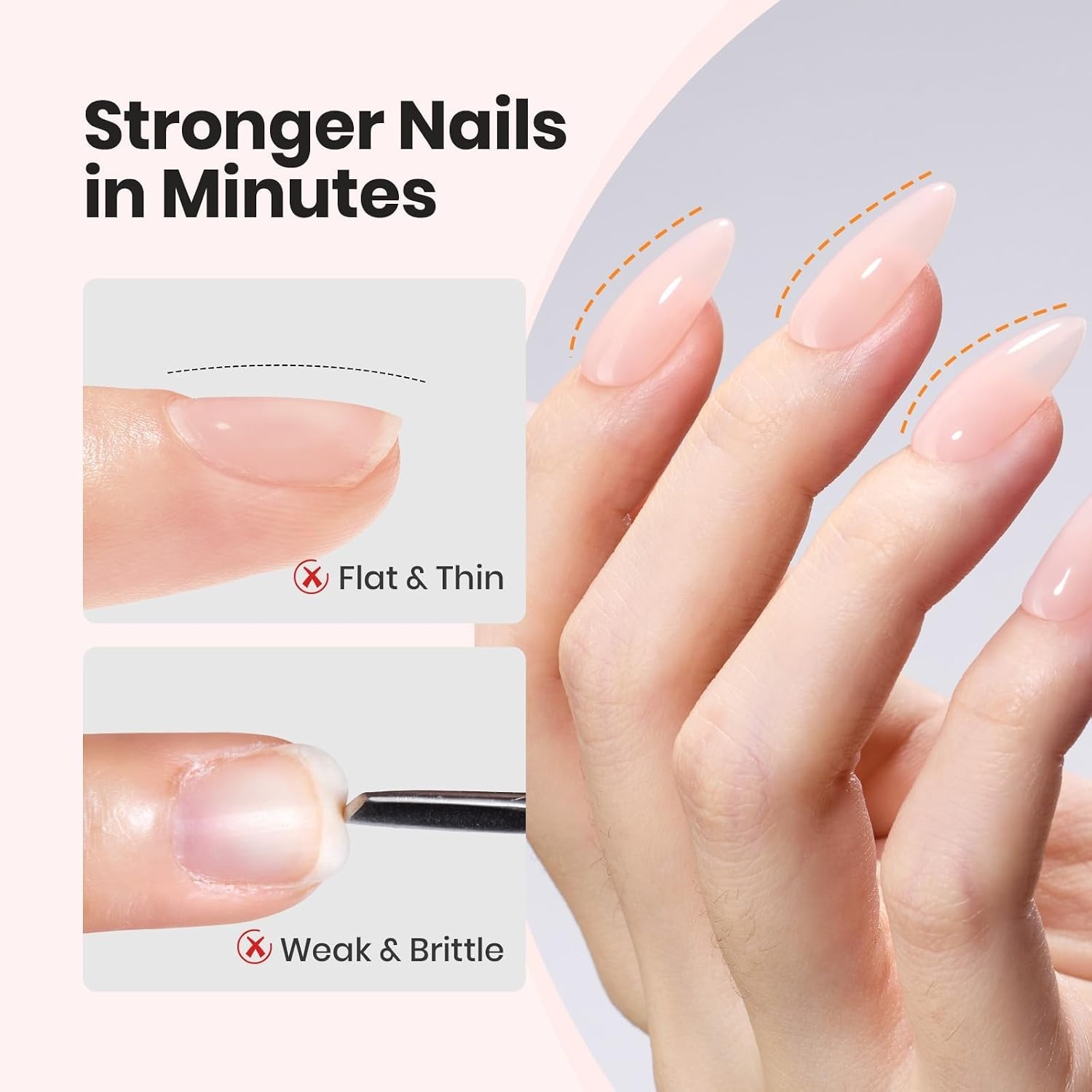 image:imageBeetles Builder Gel for Nails HEMAFree 15 ML 7 in 1 Pink Glitter Builder Nail Gel for Nail Instant Apex amp Nail Extension Builder Strengthening Nail Art Design for Beginner WomenUV amp LED Lamp NeededA Clear Nude Kit 2 x 15 mL