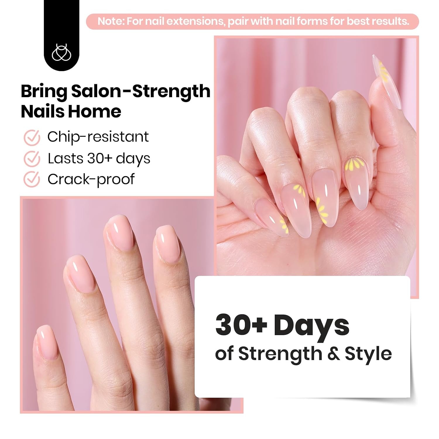 image:imageBeetles Builder Gel for Nails HEMAFree 15 ML 7 in 1 Pink Glitter Builder Nail Gel for Nail Instant Apex amp Nail Extension Builder Strengthening Nail Art Design for Beginner WomenUV amp LED Lamp NeededB Clear Nude HEMAFree 2 x 75 mL