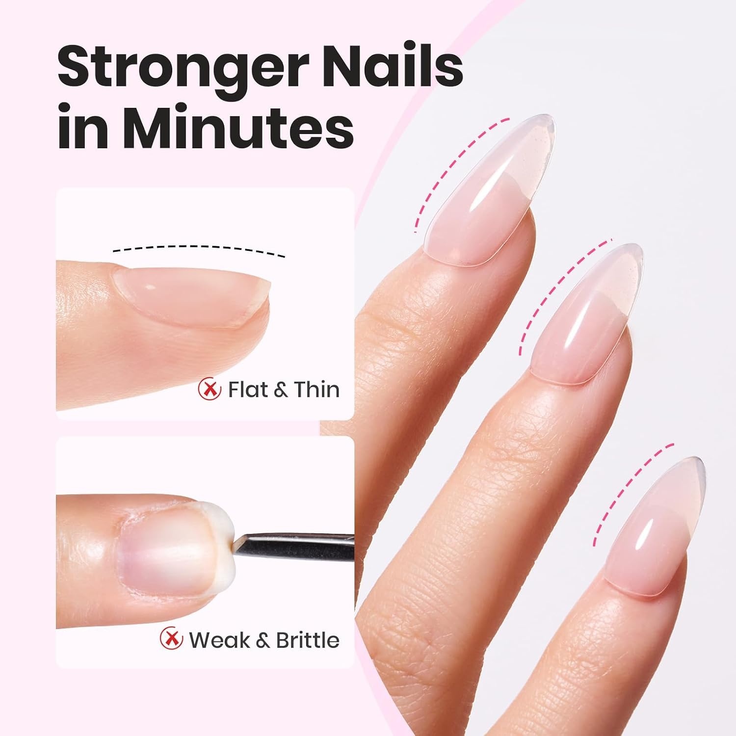 image:imageBeetles Builder Gel for Nails HEMAFree 15 ML 7 in 1 Pink Glitter Builder Nail Gel for Nail Instant Apex amp Nail Extension Builder Strengthening Nail Art Design for Beginner WomenUV amp LED Lamp NeededB Clear Sheer Pink HEMAFree 2 x 10 mL