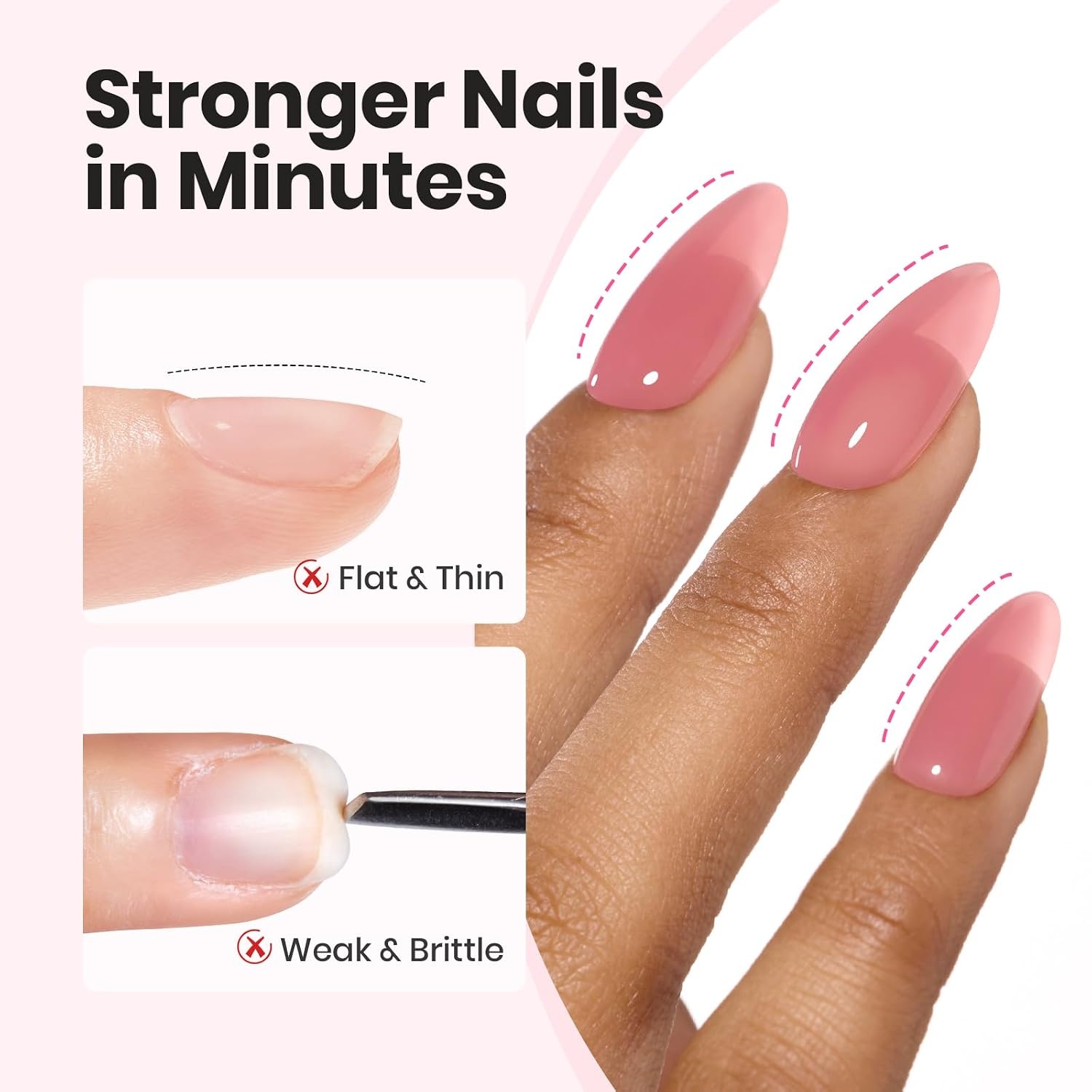 image:imageBeetles Builder Gel for Nails HEMAFree 15 ML 7 in 1 Pink Glitter Builder Nail Gel for Nail Instant Apex amp Nail Extension Builder Strengthening Nail Art Design for Beginner WomenUV amp LED Lamp NeededA Glitter Rose Pink Builder Starter Kit