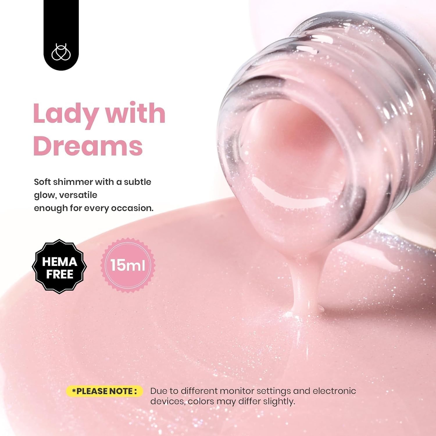 image:imageBeetles Builder Gel for Nails HEMAFree 15 ML 7 in 1 Pink Glitter Builder Nail Gel for Nail Instant Apex amp Nail Extension Builder Strengthening Nail Art Design for Beginner WomenUV amp LED Lamp NeededB Glitter Pink HEMAFree 15 mL