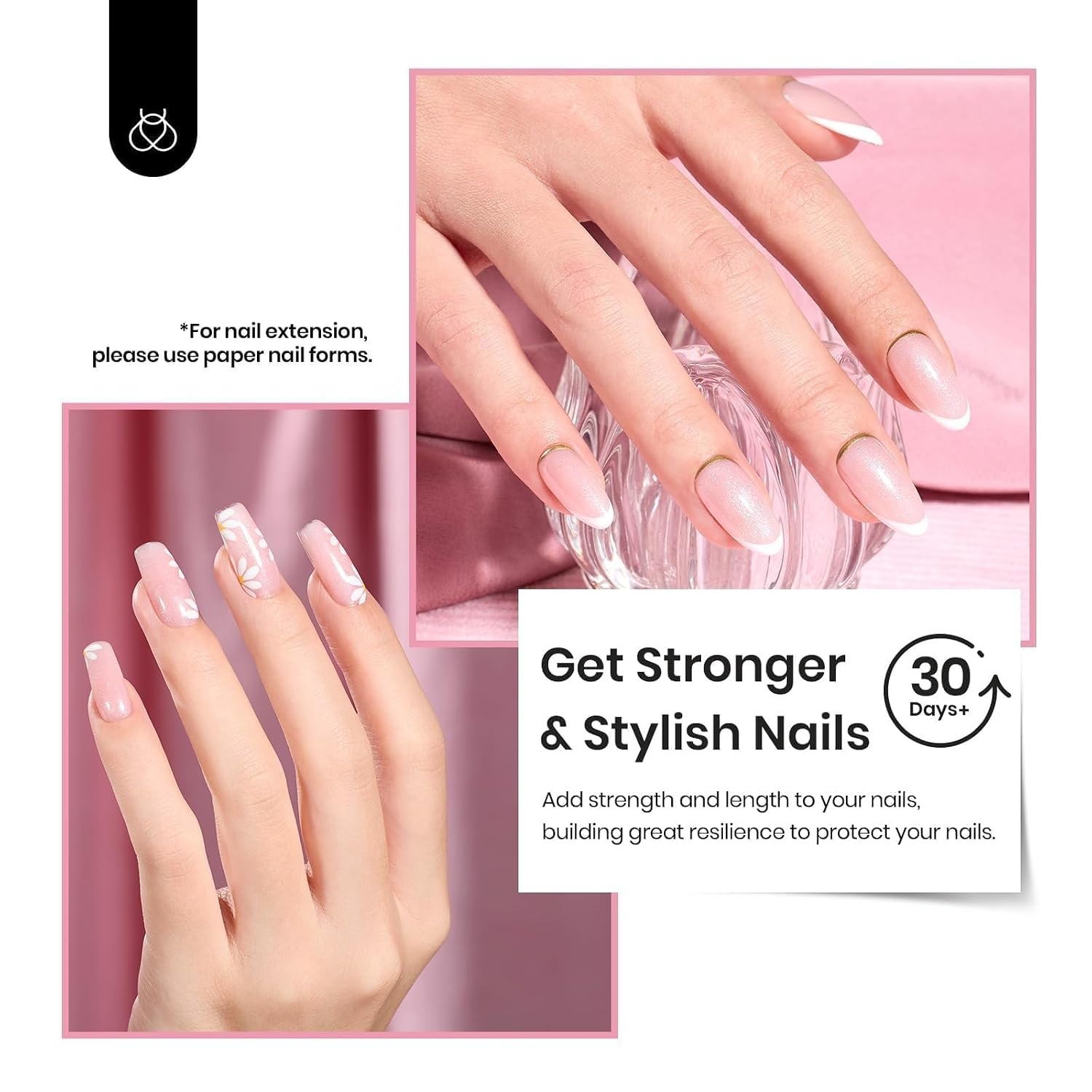 image:imageBeetles Builder Gel for Nails HEMAFree 15 ML 7 in 1 Pink Glitter Builder Nail Gel for Nail Instant Apex amp Nail Extension Builder Strengthening Nail Art Design for Beginner WomenUV amp LED Lamp NeededB Glitter Pink HEMAFree 15 mL
