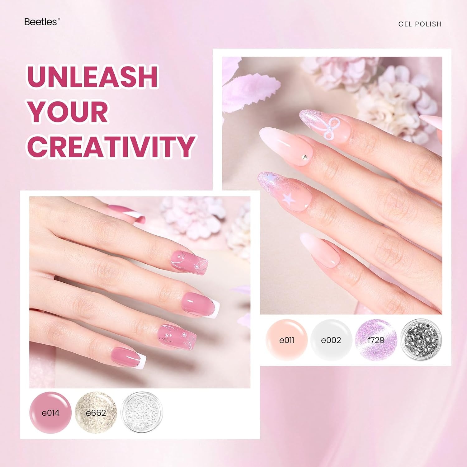 image:imageBeetles Gel Nail Polish Set 20 Colors Yellow Orange Burgundy Red Brown Black Green Gel Nail Polish Kit with Glossy Matte Gel Top Base Coat Soak Off Uv Manicure Gift for Women20 colors Glowy Grace