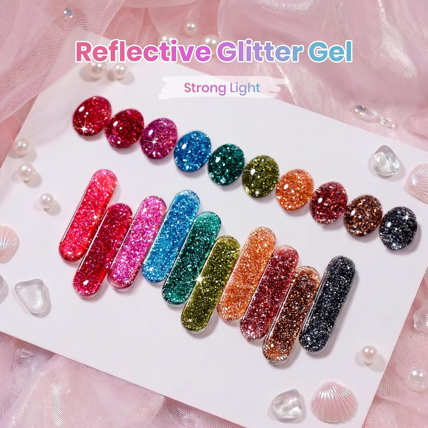 image:imageBeetles Gel Nail Polish Set 20 Colors Yellow Orange Burgundy Red Brown Black Green Gel Nail Polish Kit with Glossy Matte Gel Top Base Coat Soak Off Uv Manicure Gift for WomenParty Auras