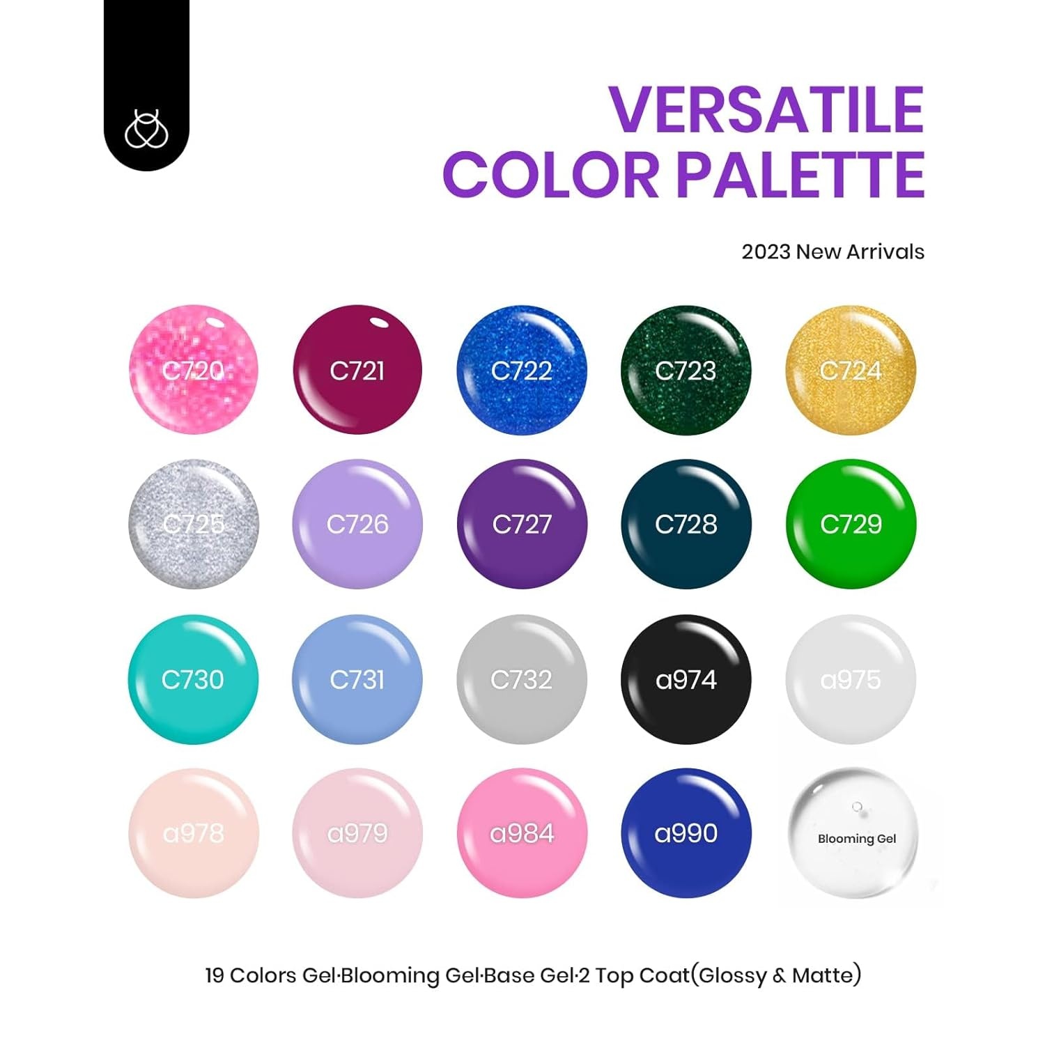 image:imageBeetles Gel Nail Polish Set 20 Colors Yellow Orange Burgundy Red Brown Black Green Gel Nail Polish Kit with Glossy Matte Gel Top Base Coat Soak Off Uv Manicure Gift for Women320 Lightyears Away