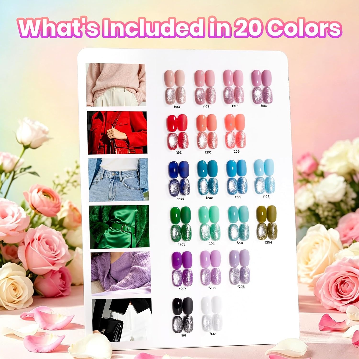 image:imageBeetles Gel Nail Polish Set 20 Colors Yellow Orange Burgundy Red Brown Black Green Gel Nail Polish Kit with Glossy Matte Gel Top Base Coat Soak Off Uv Manicure Gift for WomenDaily Pop