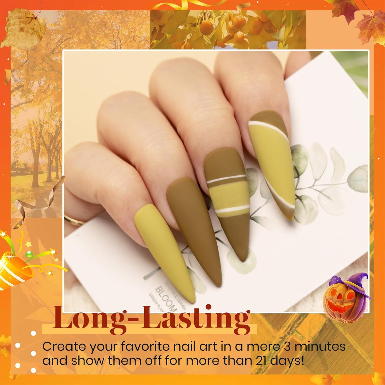 image:imageBeetles Gel Nail Polish Set 20 Colors Yellow Orange Burgundy Red Brown Black Green Gel Nail Polish Kit with Glossy Matte Gel Top Base Coat Soak Off Uv Manicure Gift for Women00 Fall Festival
