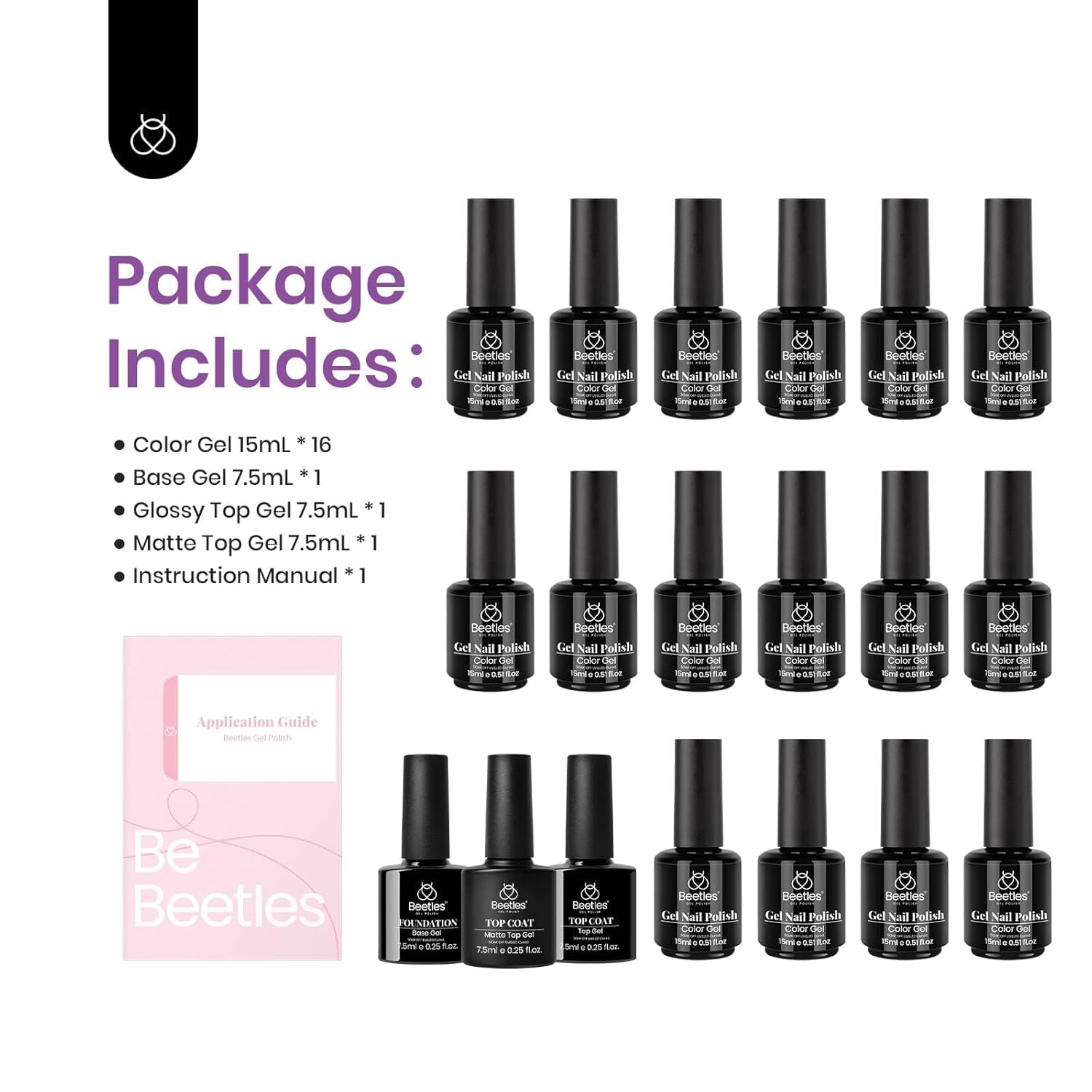 image:imageBeetles Gel Nail Polish Set 20 Colors Yellow Orange Burgundy Red Brown Black Green Gel Nail Polish Kit with Glossy Matte Gel Top Base Coat Soak Off Uv Manicure Gift for WomenNatural Charm