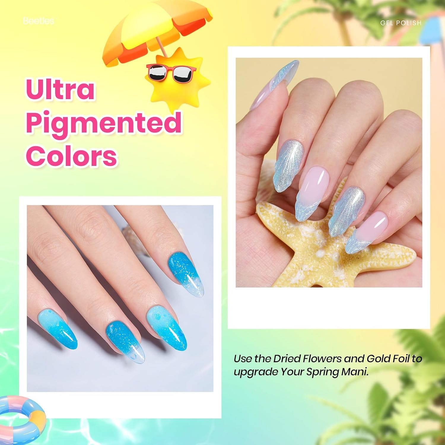 image:imageBeetles Gel Nail Polish Set 20 Colors Yellow Orange Burgundy Red Brown Black Green Gel Nail Polish Kit with Glossy Matte Gel Top Base Coat Soak Off Uv Manicure Gift for WomenBeach Bash
