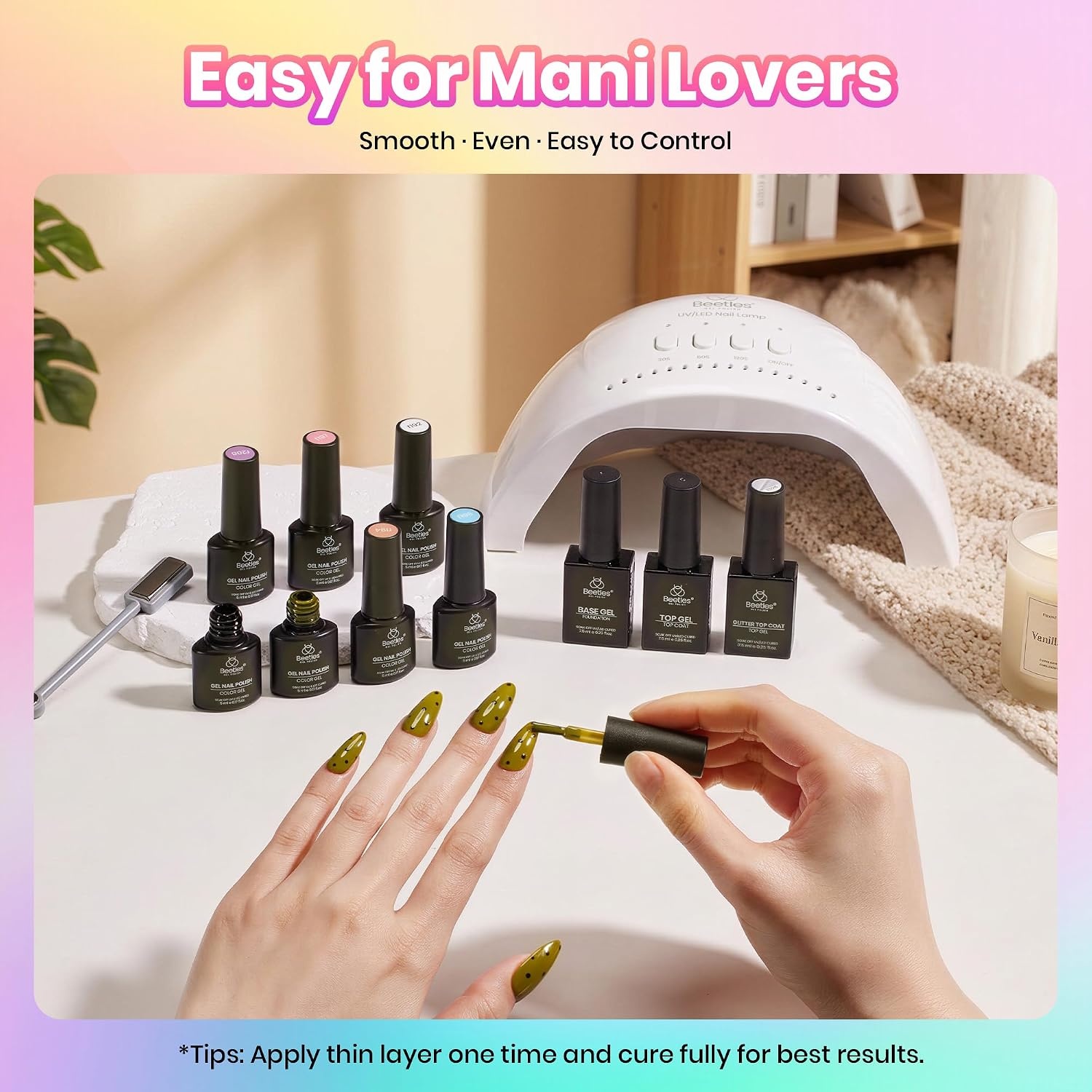 image:imageBeetles Gel Nail Polish Set 20 Colors Yellow Orange Burgundy Red Brown Black Green Gel Nail Polish Kit with Glossy Matte Gel Top Base Coat Soak Off Uv Manicure Gift for WomenDaily Pop