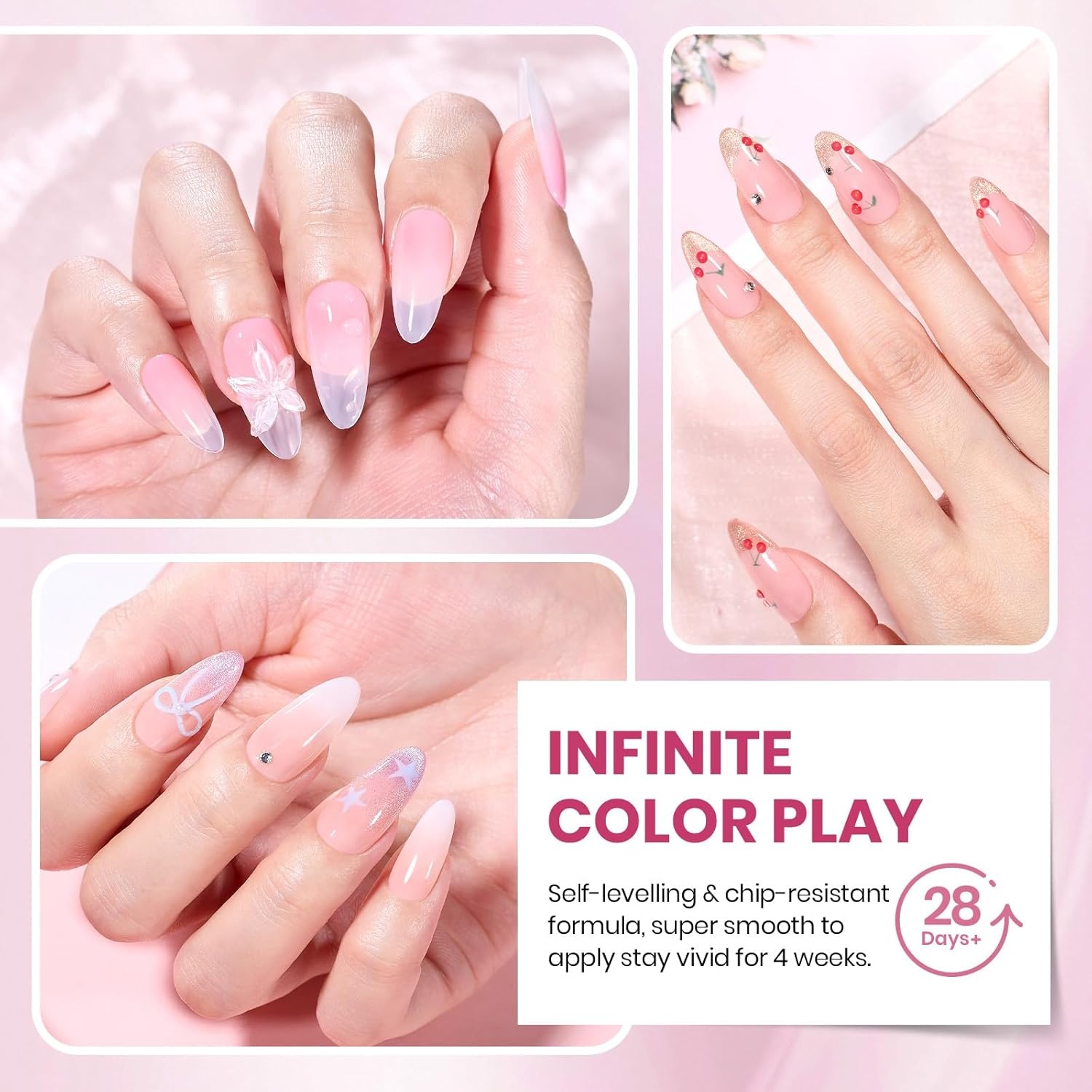 image:imageBeetles Gel Nail Polish Set 20 Colors Yellow Orange Burgundy Red Brown Black Green Gel Nail Polish Kit with Glossy Matte Gel Top Base Coat Soak Off Uv Manicure Gift for Women20 colors Glowy Grace