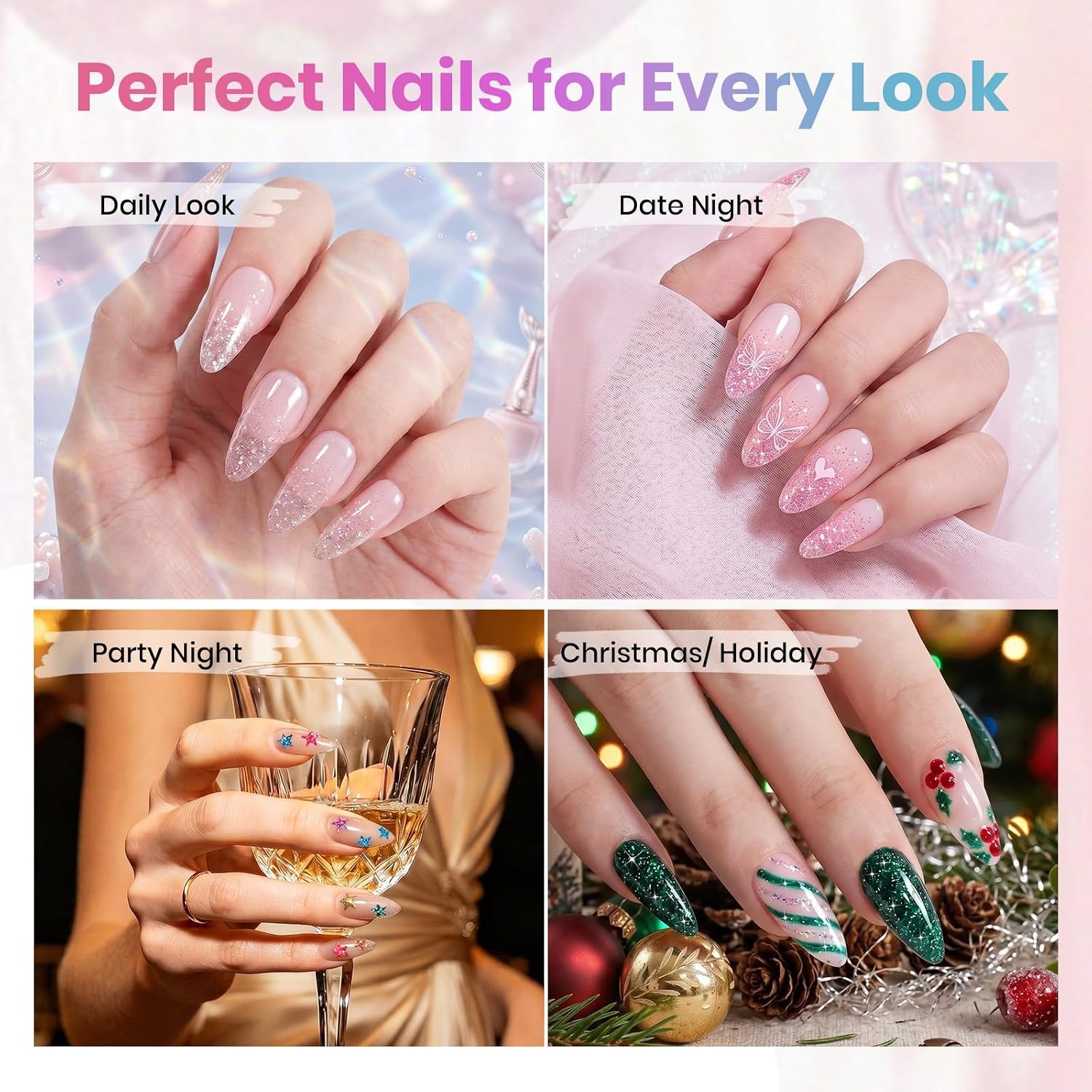 image:imageBeetles Gel Nail Polish Set 20 Colors Yellow Orange Burgundy Red Brown Black Green Gel Nail Polish Kit with Glossy Matte Gel Top Base Coat Soak Off Uv Manicure Gift for WomenParty Auras