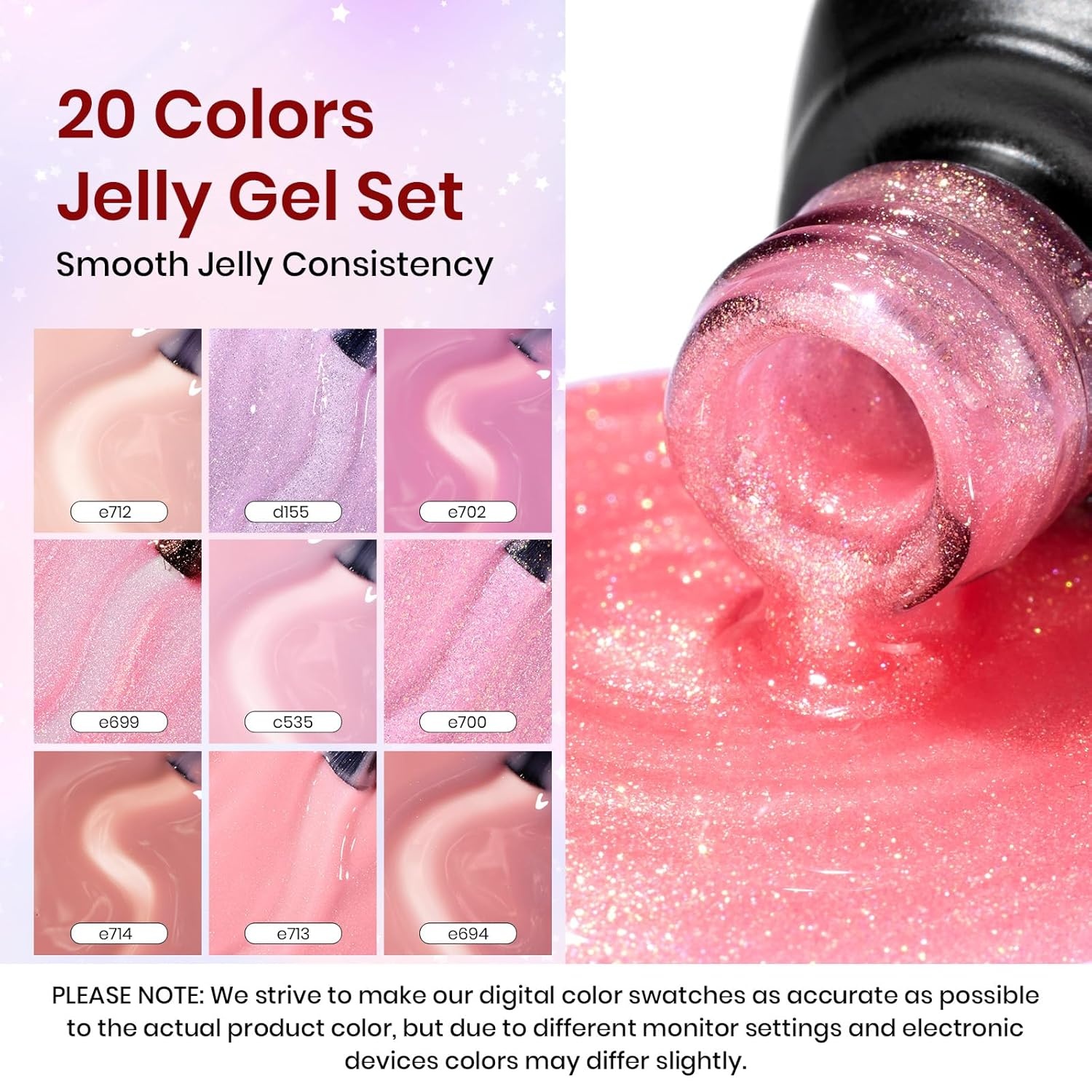 image:imageBeetles Gel Nail Polish Set 20 Colors Yellow Orange Burgundy Red Brown Black Green Gel Nail Polish Kit with Glossy Matte Gel Top Base Coat Soak Off Uv Manicure Gift for Women20 Colors Classic Nude