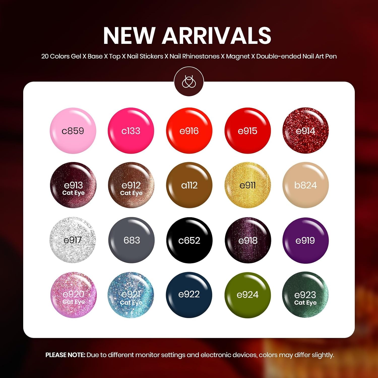 image:imageBeetles Gel Nail Polish Set 20 Colors Yellow Orange Burgundy Red Brown Black Green Gel Nail Polish Kit with Glossy Matte Gel Top Base Coat Soak Off Uv Manicure Gift for Women00Mob Wife