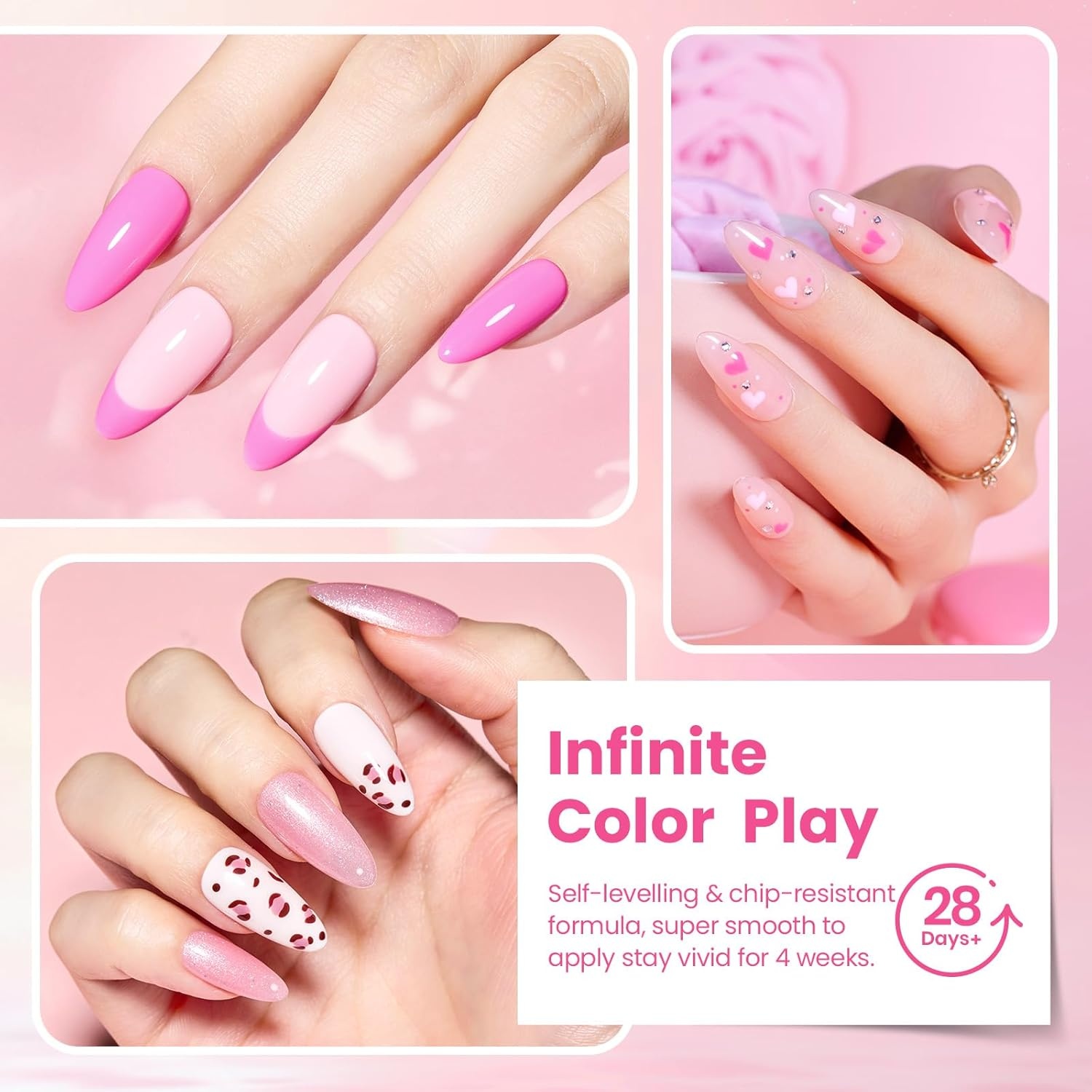 image:imageBeetles Gel Nail Polish Set 20 Colors Yellow Orange Burgundy Red Brown Black Green Gel Nail Polish Kit with Glossy Matte Gel Top Base Coat Soak Off Uv Manicure Gift for WomenDare to Bare