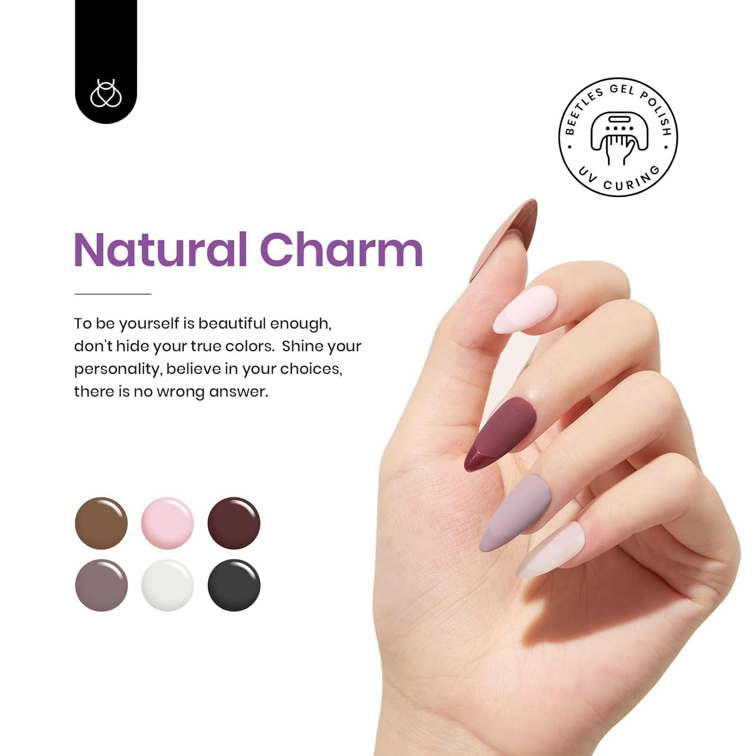image:imageBeetles Gel Nail Polish Set 20 Colors Yellow Orange Burgundy Red Brown Black Green Gel Nail Polish Kit with Glossy Matte Gel Top Base Coat Soak Off Uv Manicure Gift for WomenNatural Charm