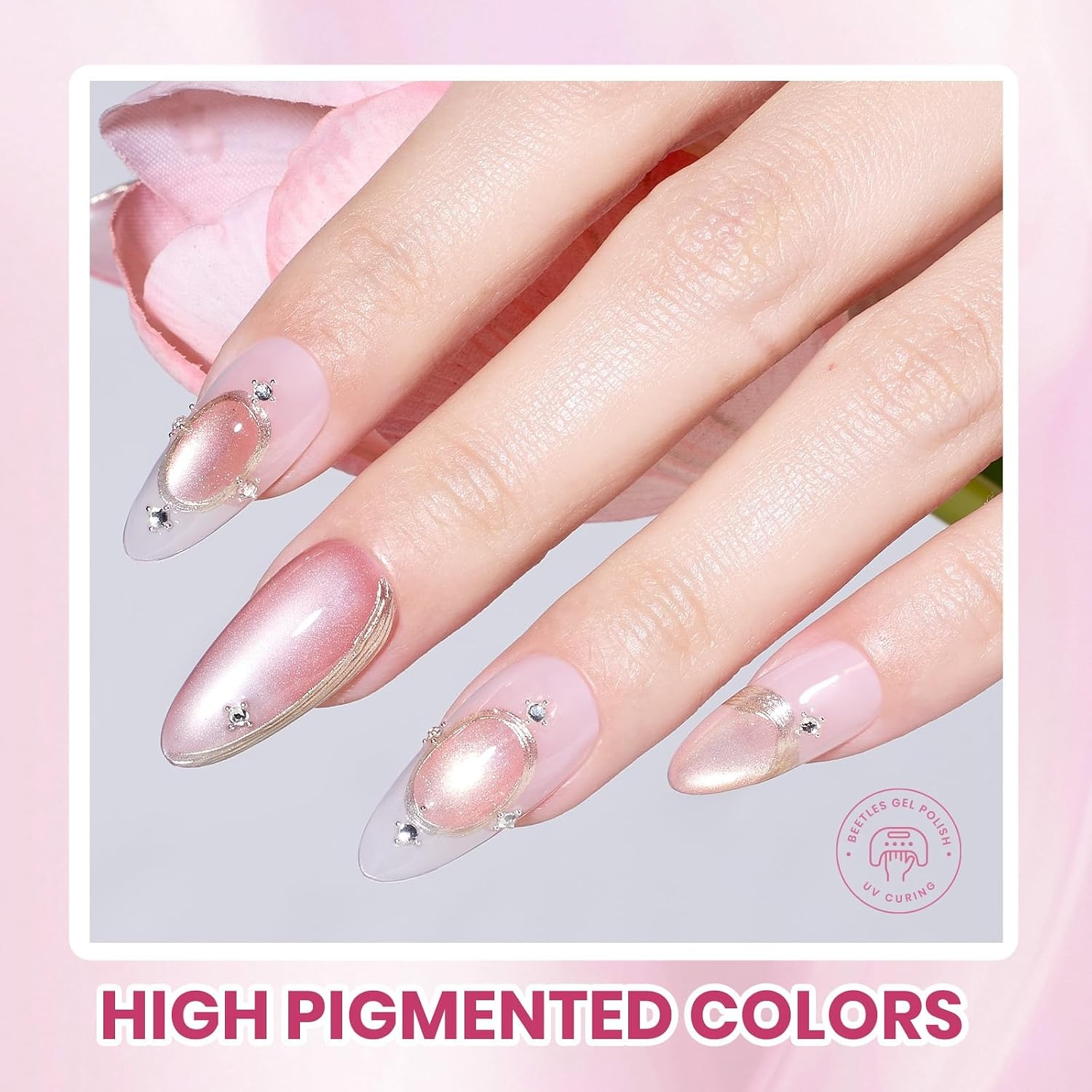 image:imageBeetles Gel Nail Polish Set 20 Colors Yellow Orange Burgundy Red Brown Black Green Gel Nail Polish Kit with Glossy Matte Gel Top Base Coat Soak Off Uv Manicure Gift for Women20 colors Glowy Grace