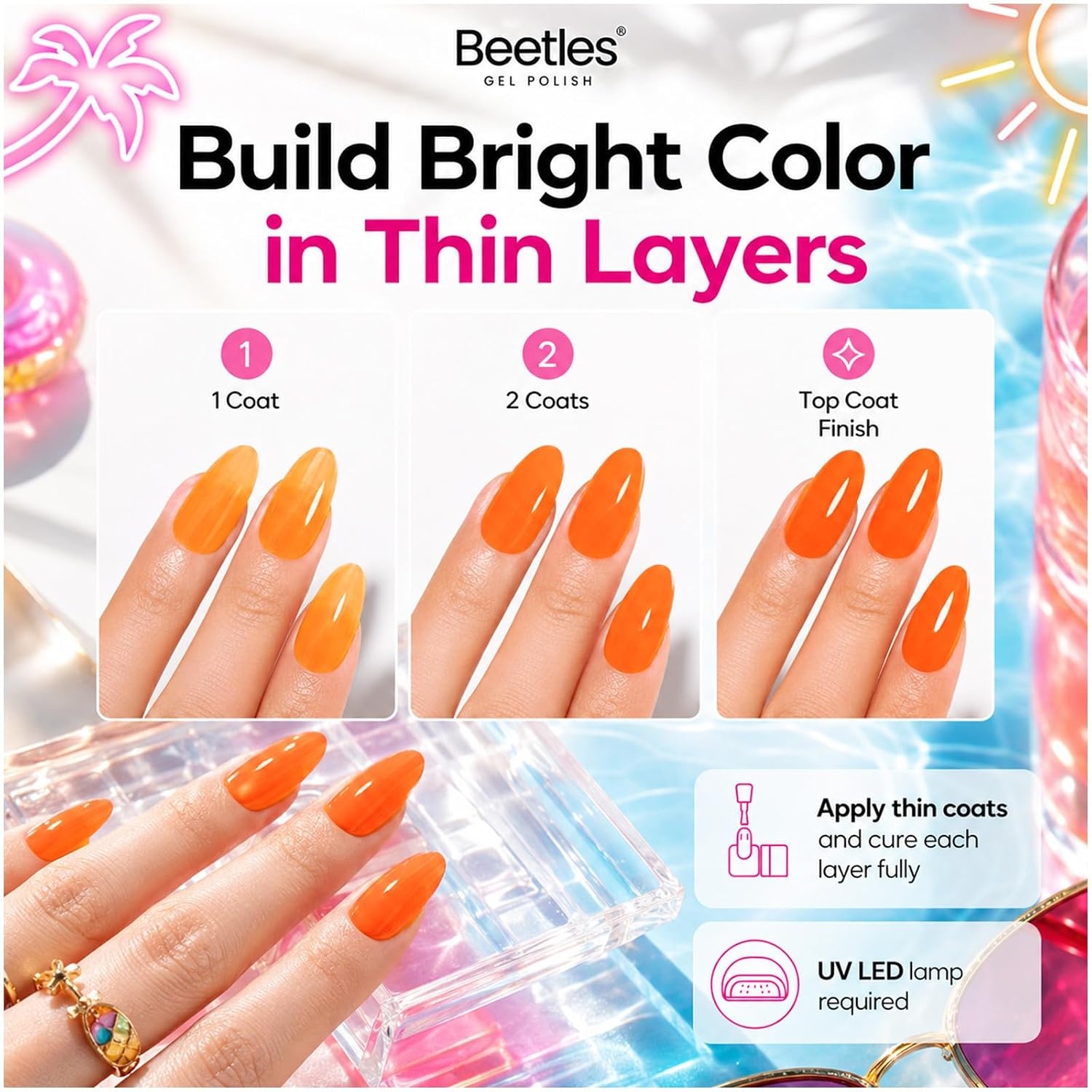 image:imageBeetles Gel Nail Polish Set 20 Colors Yellow Orange Burgundy Red Brown Black Green Gel Nail Polish Kit with Glossy Matte Gel Top Base Coat Soak Off Uv Manicure Gift for Women20 Colors ColorRun