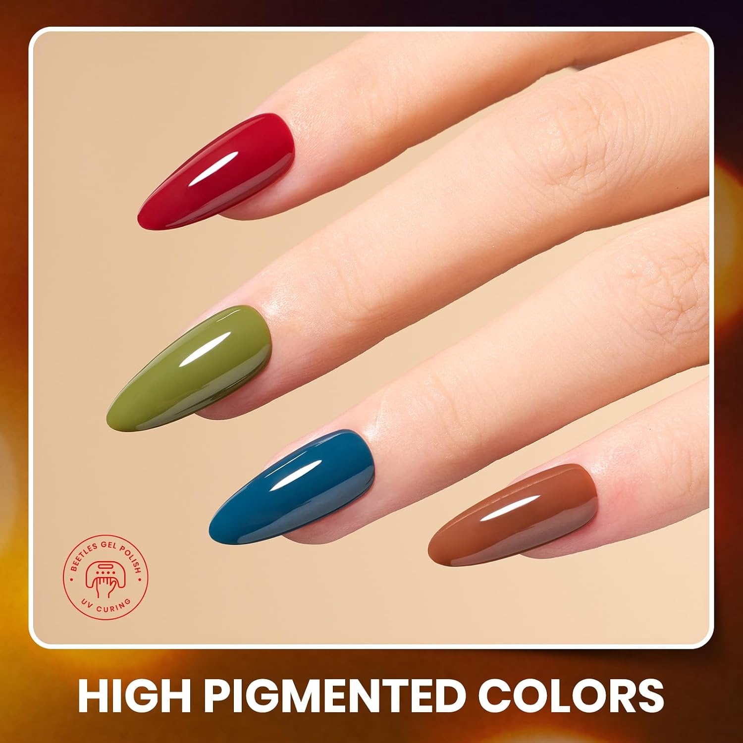 image:imageBeetles Gel Nail Polish Set 20 Colors Yellow Orange Burgundy Red Brown Black Green Gel Nail Polish Kit with Glossy Matte Gel Top Base Coat Soak Off Uv Manicure Gift for Women00 Amber Twilight