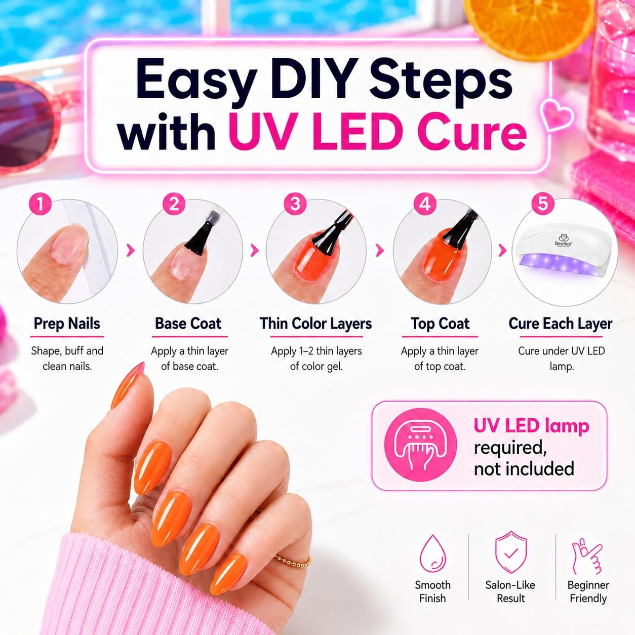 image:imageBeetles Gel Nail Polish Set 20 Colors Yellow Orange Burgundy Red Brown Black Green Gel Nail Polish Kit with Glossy Matte Gel Top Base Coat Soak Off Uv Manicure Gift for Women20 Colors ColorRun