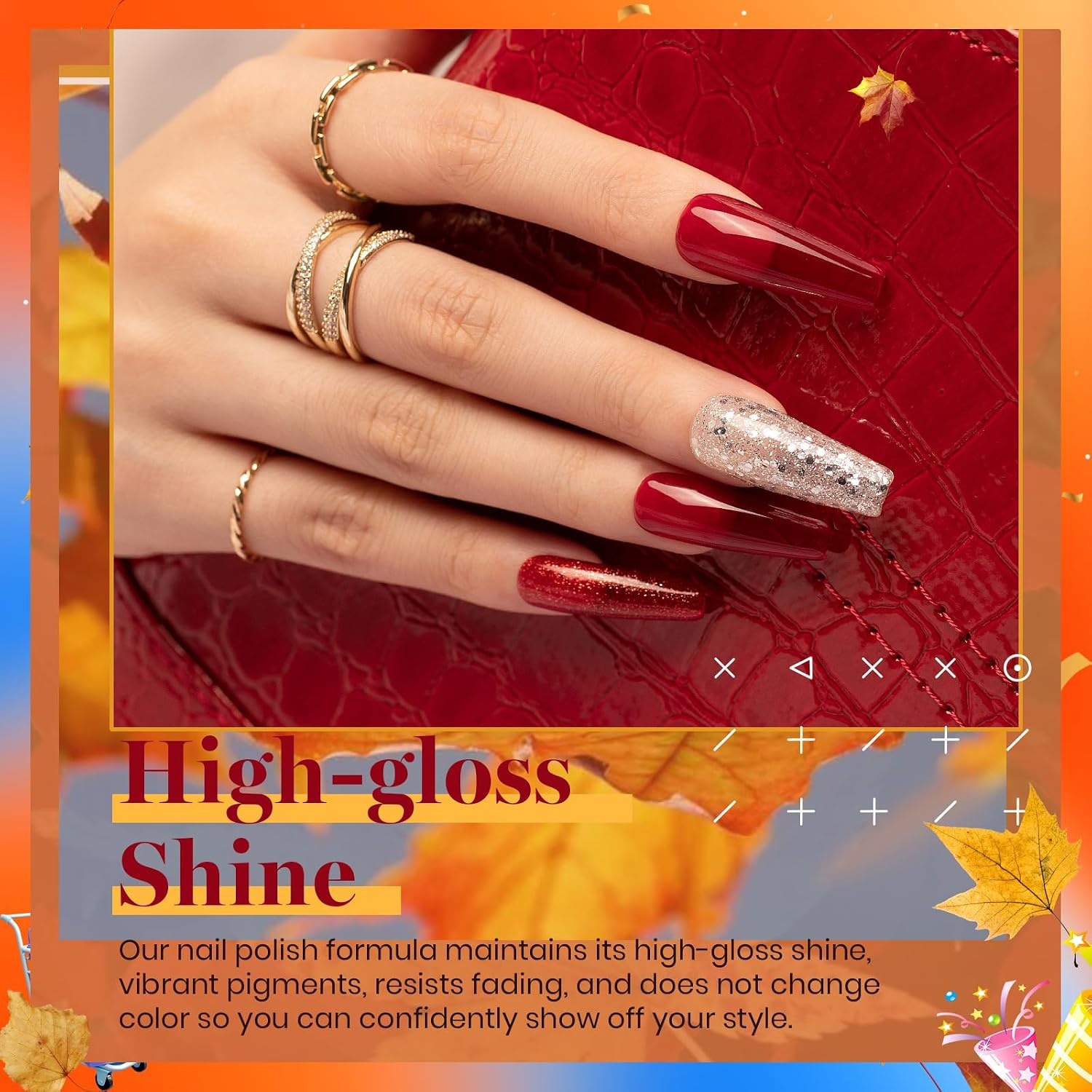 image:imageBeetles Gel Nail Polish Set 20 Colors Yellow Orange Burgundy Red Brown Black Green Gel Nail Polish Kit with Glossy Matte Gel Top Base Coat Soak Off Uv Manicure Gift for Women00 Fall Festival