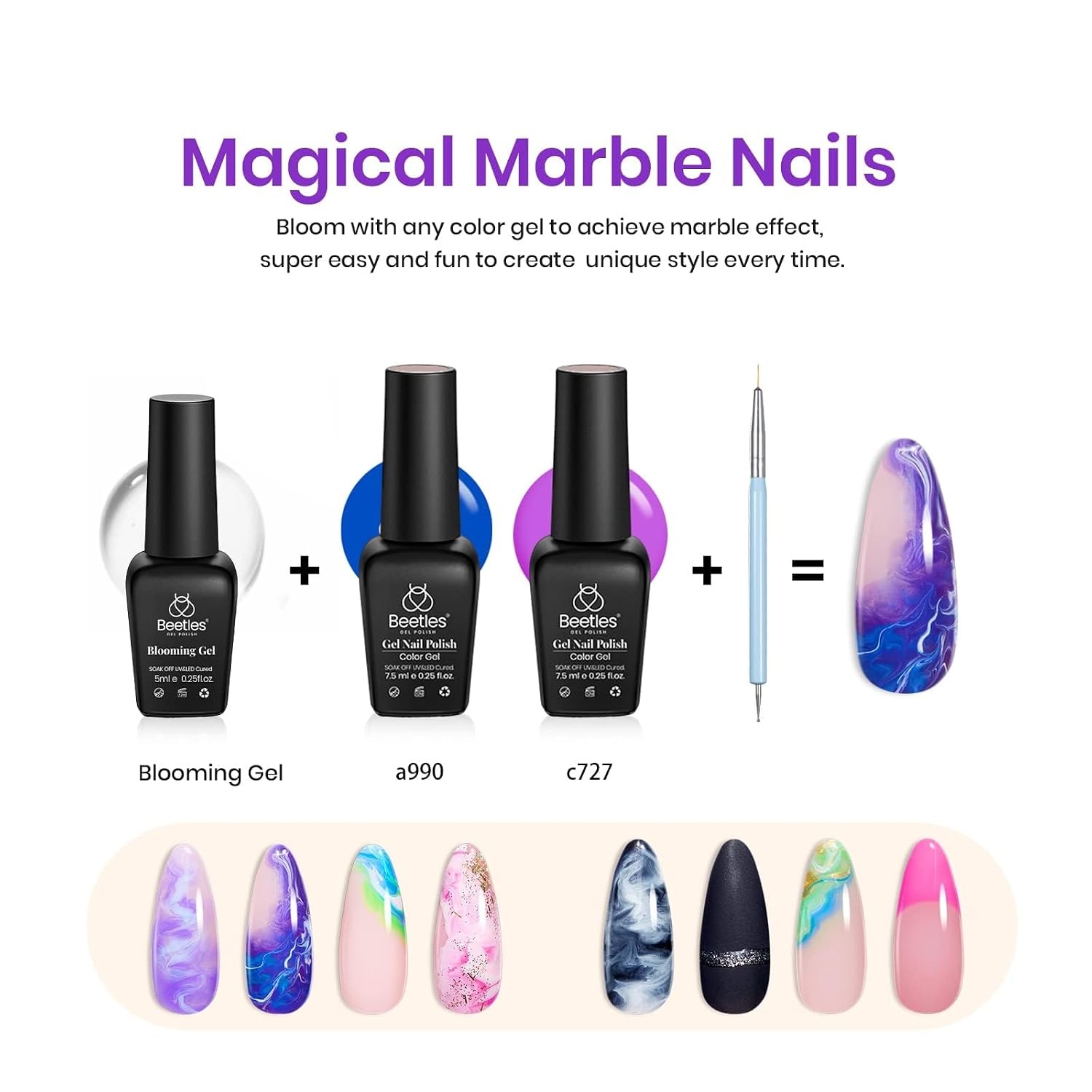 image:imageBeetles Gel Nail Polish Set 20 Colors Yellow Orange Burgundy Red Brown Black Green Gel Nail Polish Kit with Glossy Matte Gel Top Base Coat Soak Off Uv Manicure Gift for Women320 Lightyears Away
