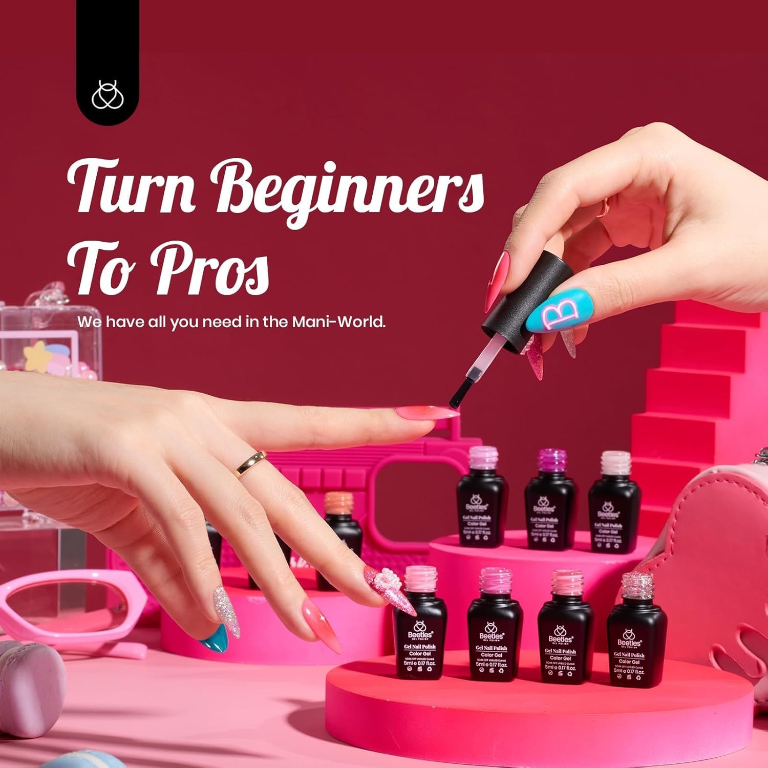 image:imageBeetles Gel Nail Polish Set 20 Colors Yellow Orange Burgundy Red Brown Black Green Gel Nail Polish Kit with Glossy Matte Gel Top Base Coat Soak Off Uv Manicure Gift for Women00 Alluring Sweetie