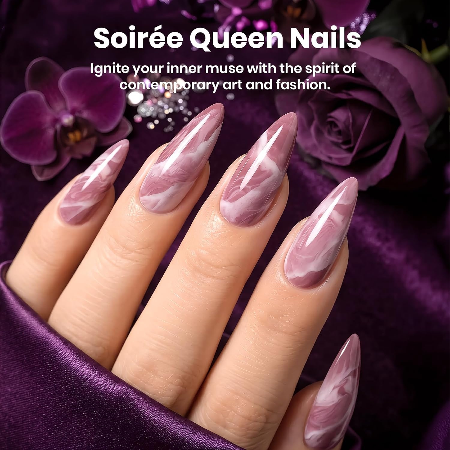 image:imageBeetles Gel Nail Polish Set 44 PCS Brown Nude Burgundy Gel Polish Nails Fairytale Town Collection with 4Pcs Base Glitter Matte Glossy Top Coat Soak off Uv Gel DIY ManicureSoire Queen
