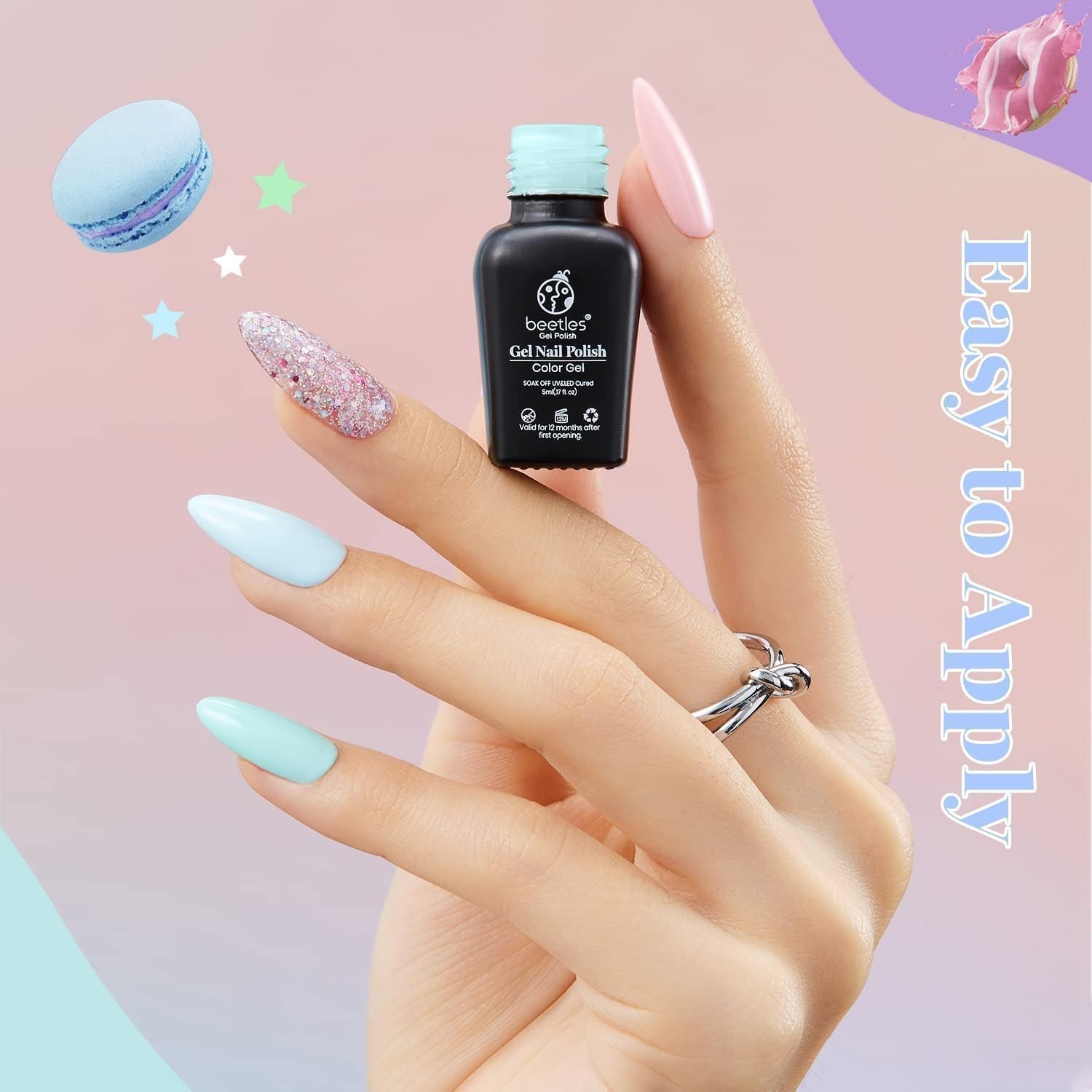 image:imageBeetles Gel Nail Polish Set 44 PCS Brown Nude Burgundy Gel Polish Nails Fairytale Town Collection with 4Pcs Base Glitter Matte Glossy Top Coat Soak off Uv Gel DIY ManicurePastel Paradise 20 Colors
