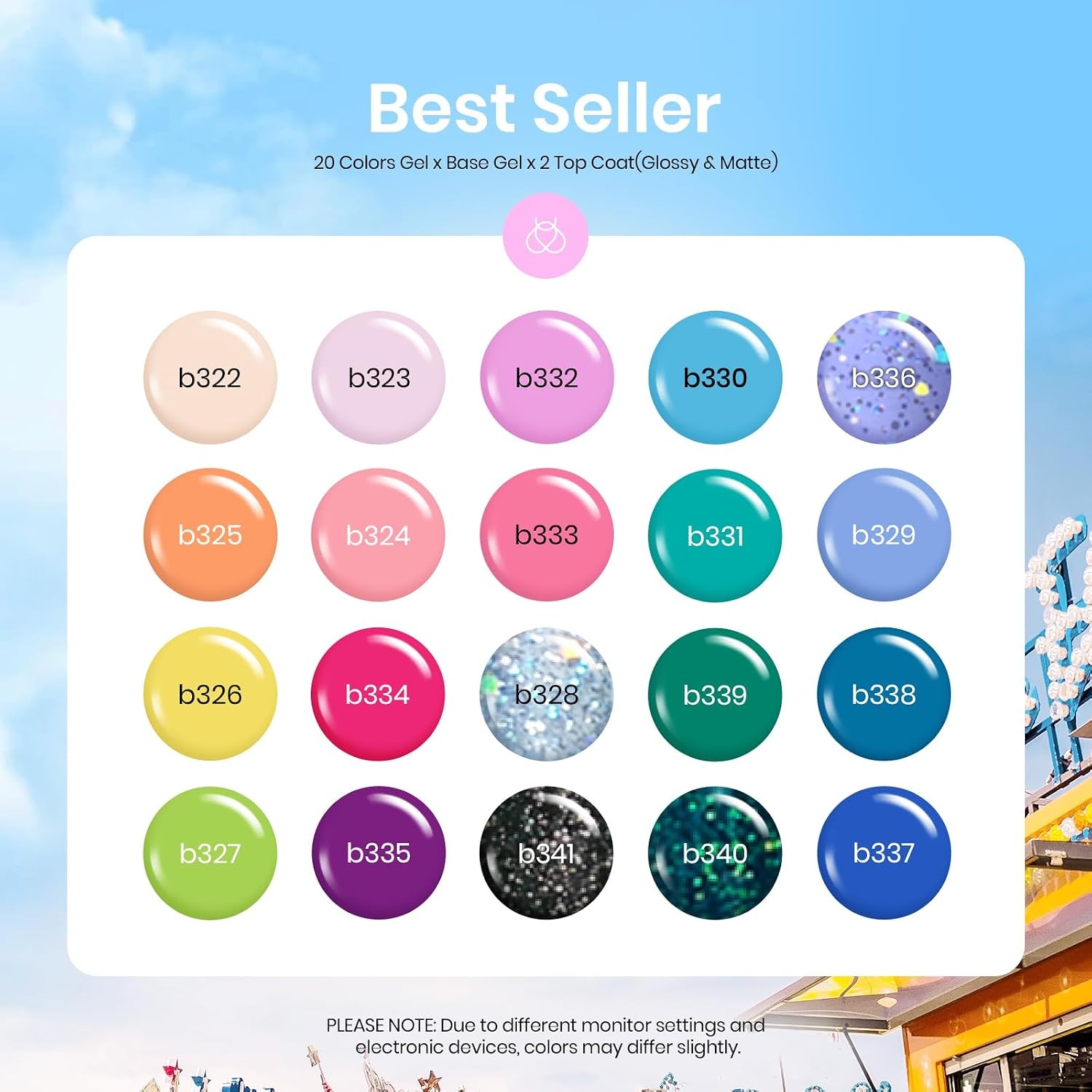 image:imageBeetles Gel Nail Polish Set 44 PCS Brown Nude Burgundy Gel Polish Nails Fairytale Town Collection with 4Pcs Base Glitter Matte Glossy Top Coat Soak off Uv Gel DIY ManicureFantasyland Collection