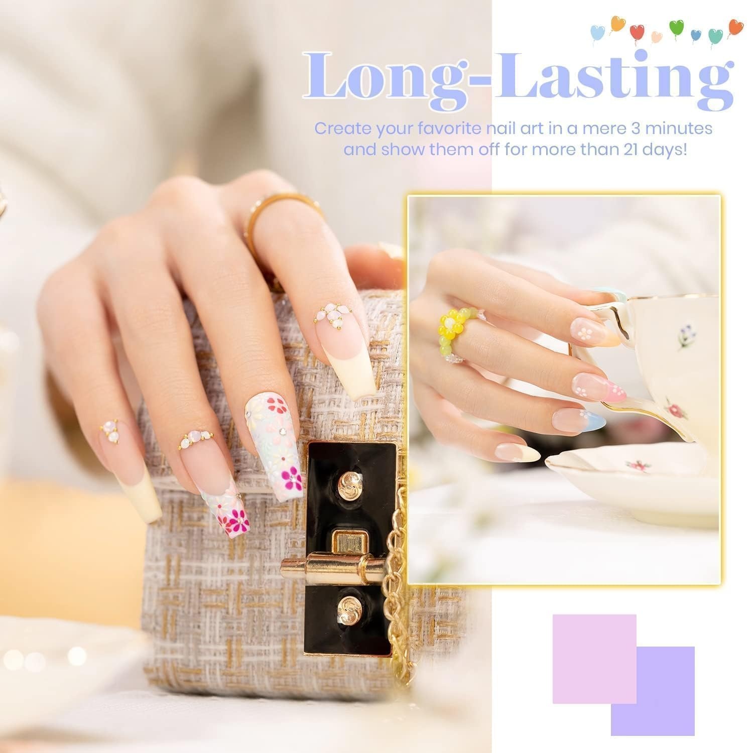 image:imageBeetles Gel Nail Polish Set 44 PCS Brown Nude Burgundy Gel Polish Nails Fairytale Town Collection with 4Pcs Base Glitter Matte Glossy Top Coat Soak off Uv Gel DIY ManicurePastel Paradise 20 Colors