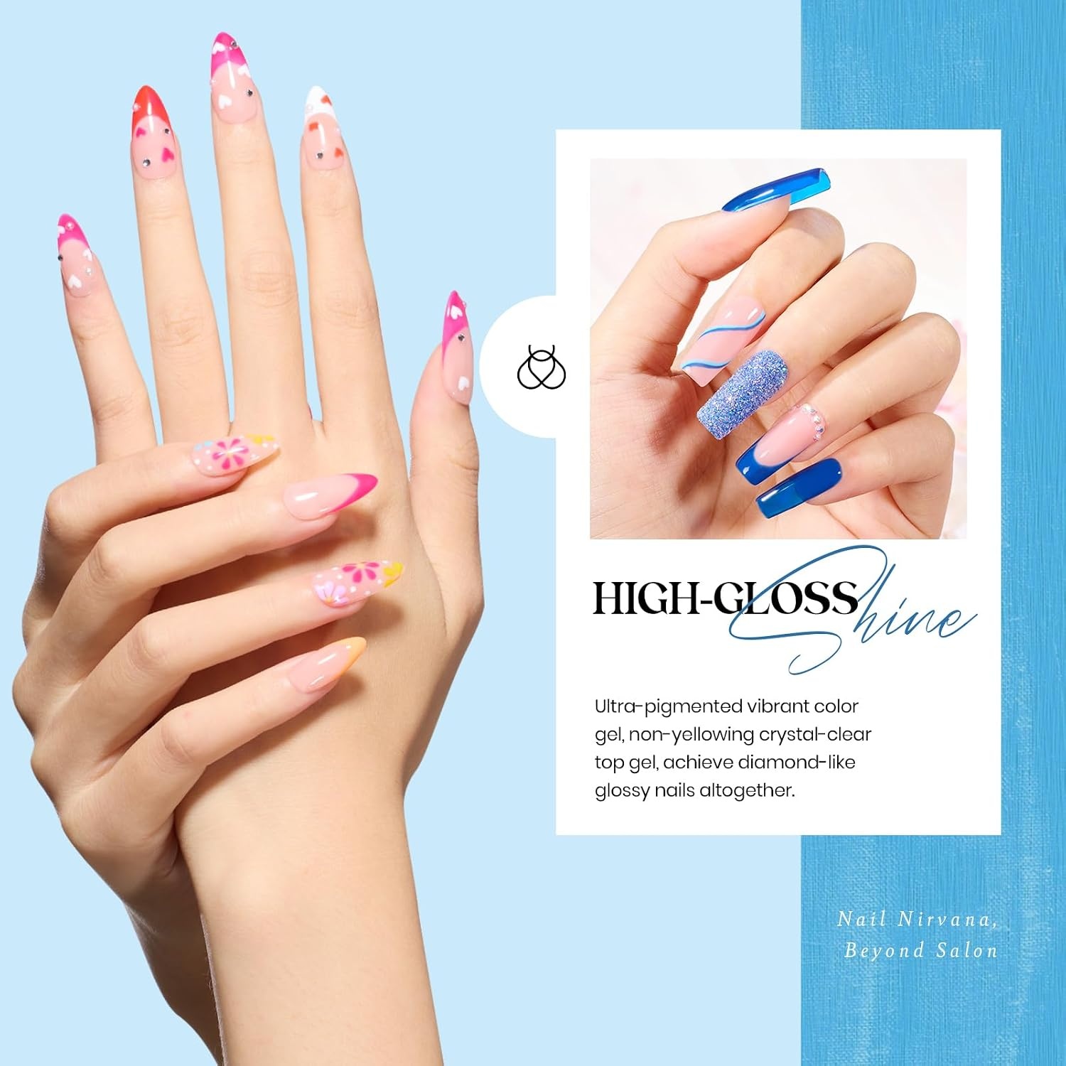 image:imageBeetles Gel Nail Polish Set 44 PCS Brown Nude Burgundy Gel Polish Nails Fairytale Town Collection with 4Pcs Base Glitter Matte Glossy Top Coat Soak off Uv Gel DIY Manicure20Pcs Neon Nude Orange