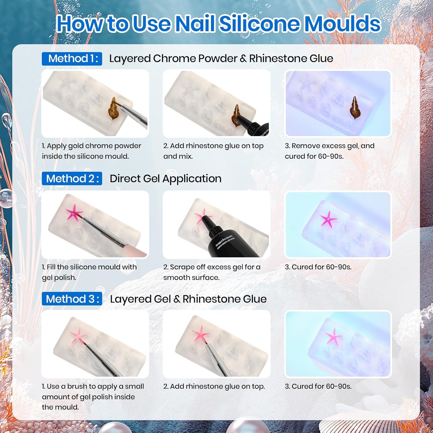 image:imageBeetles Gel Nail Polish Set 44 PCS Brown Nude Burgundy Gel Polish Nails Fairytale Town Collection with 4Pcs Base Glitter Matte Glossy Top Coat Soak off Uv Gel DIY ManicureOcean Odyssey