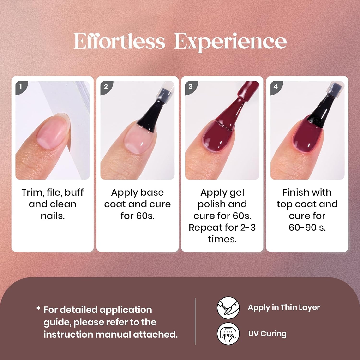 image:imageBeetles Gel Nail Polish Set 44 PCS Brown Nude Burgundy Gel Polish Nails Fairytale Town Collection with 4Pcs Base Glitter Matte Glossy Top Coat Soak off Uv Gel DIY Manicure00 20 Colors Verse of Roses