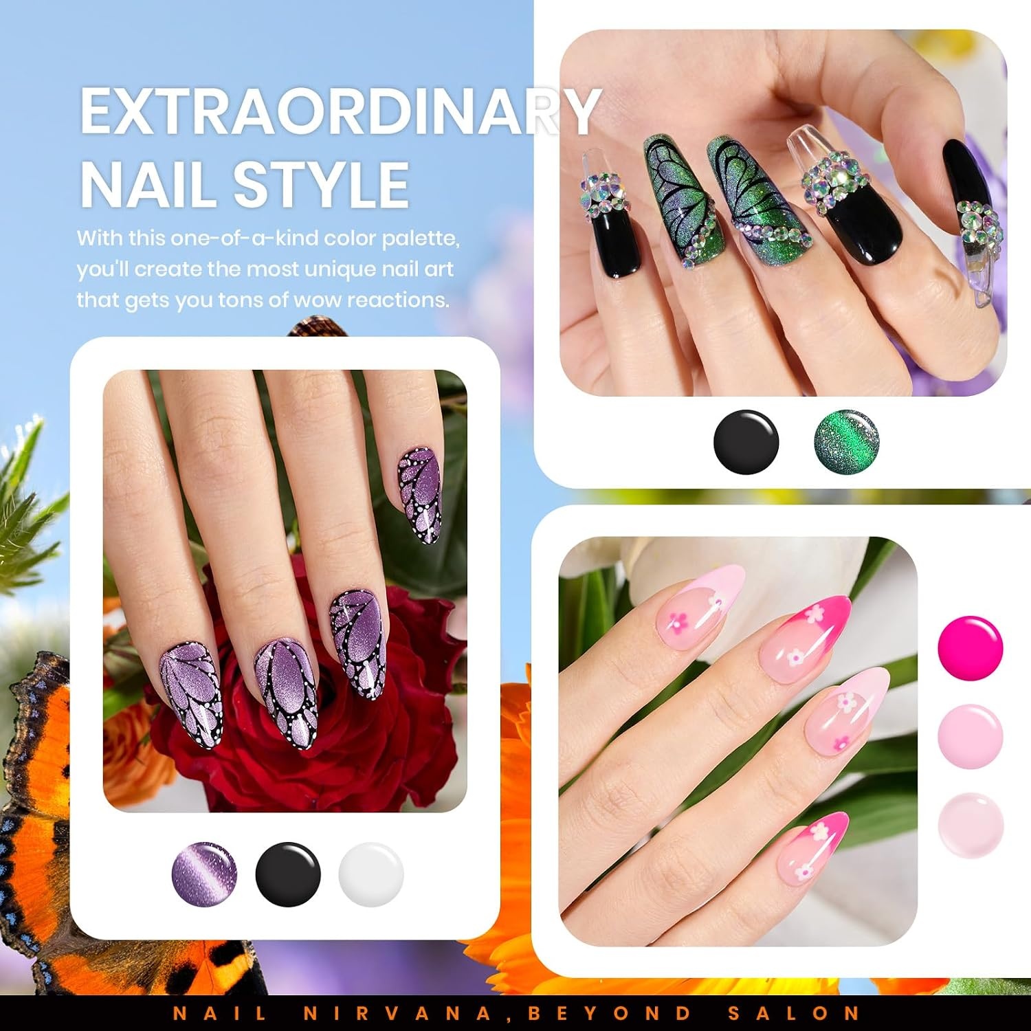 image:imageBeetles Gel Nail Polish Set 44 PCS Brown Nude Burgundy Gel Polish Nails Fairytale Town Collection with 4Pcs Base Glitter Matte Glossy Top Coat Soak off Uv Gel DIY ManicureFlutter By