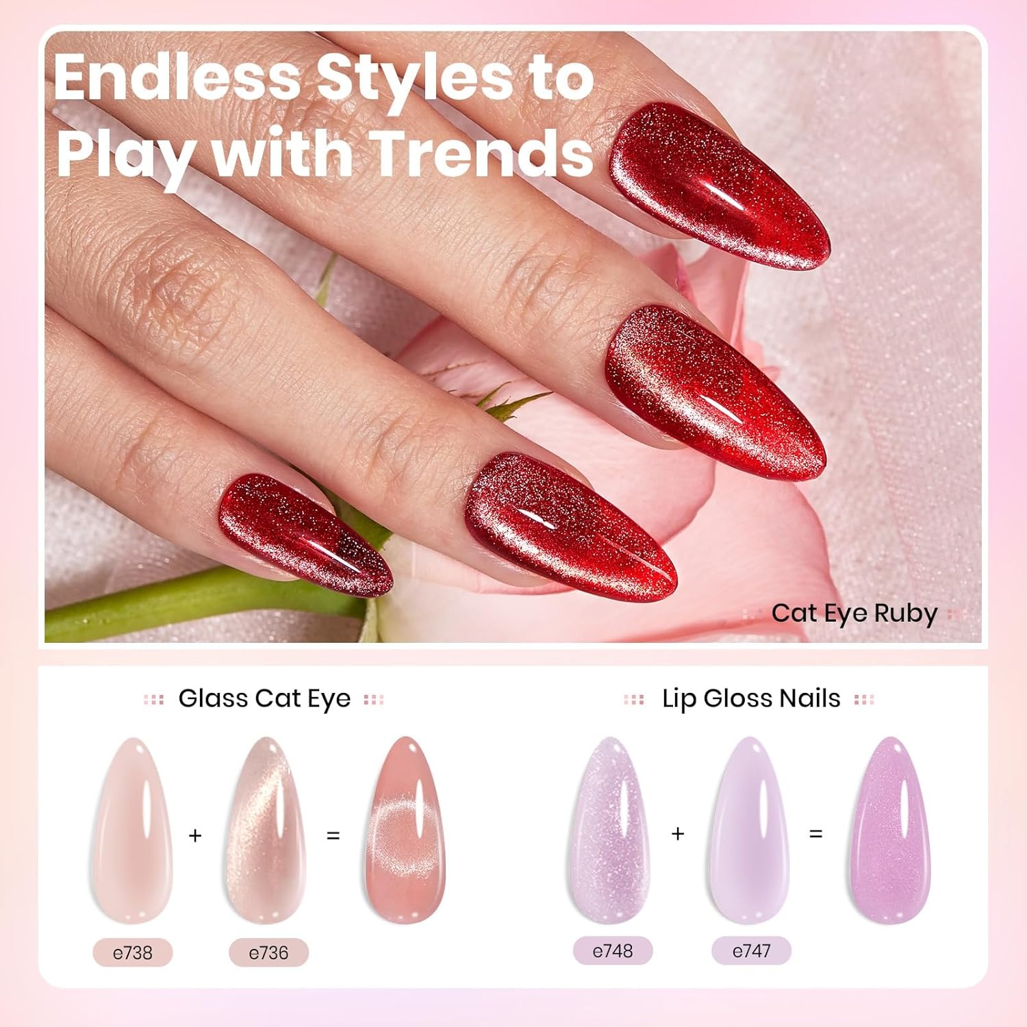 image:imageBeetles Gel Nail Polish Set 44 PCS Brown Nude Burgundy Gel Polish Nails Fairytale Town Collection with 4Pcs Base Glitter Matte Glossy Top Coat Soak off Uv Gel DIY Manicure000Crystal Ice