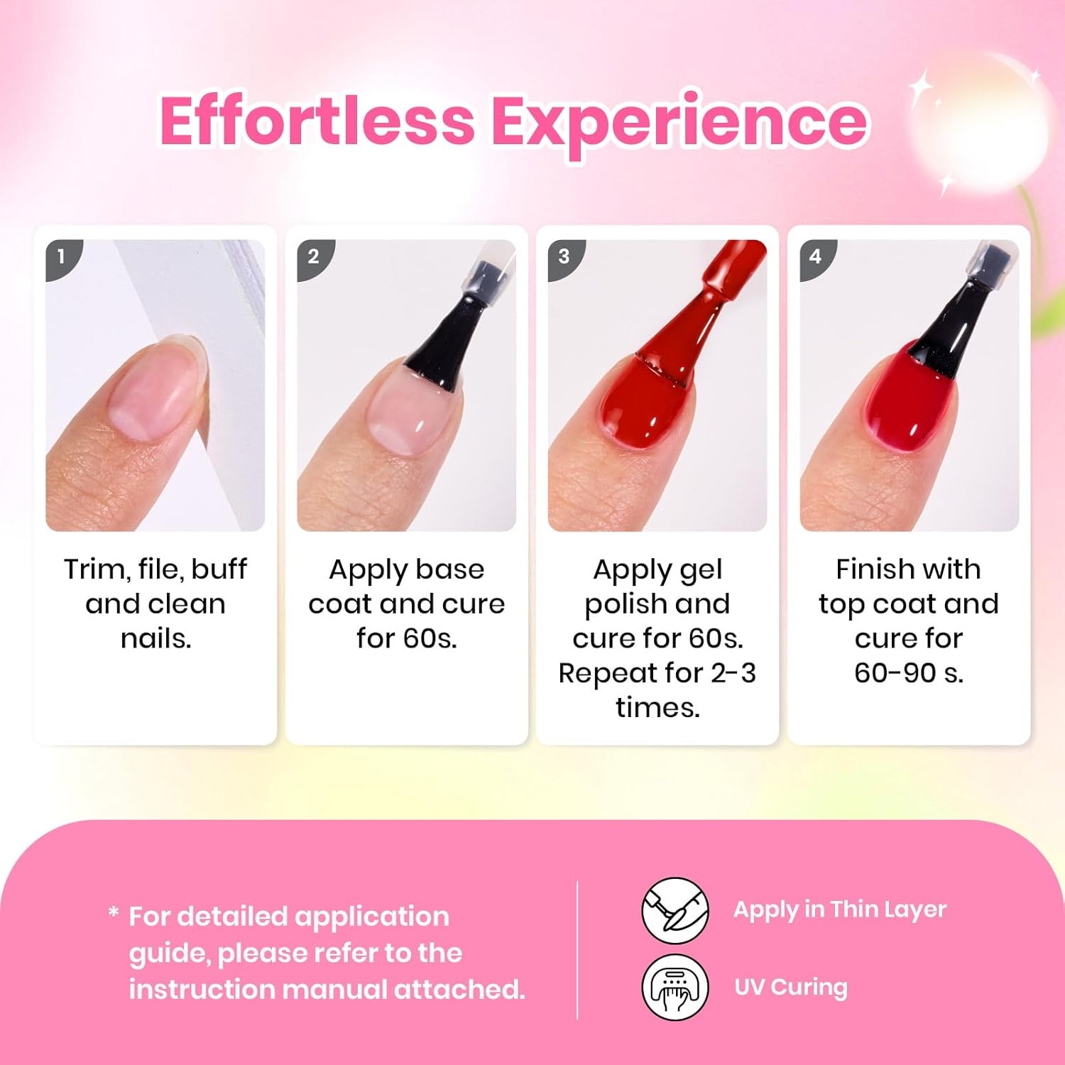 image:imageBeetles Gel Nail Polish Set 44 PCS Brown Nude Burgundy Gel Polish Nails Fairytale Town Collection with 4Pcs Base Glitter Matte Glossy Top Coat Soak off Uv Gel DIY ManicureDewdrop Flora