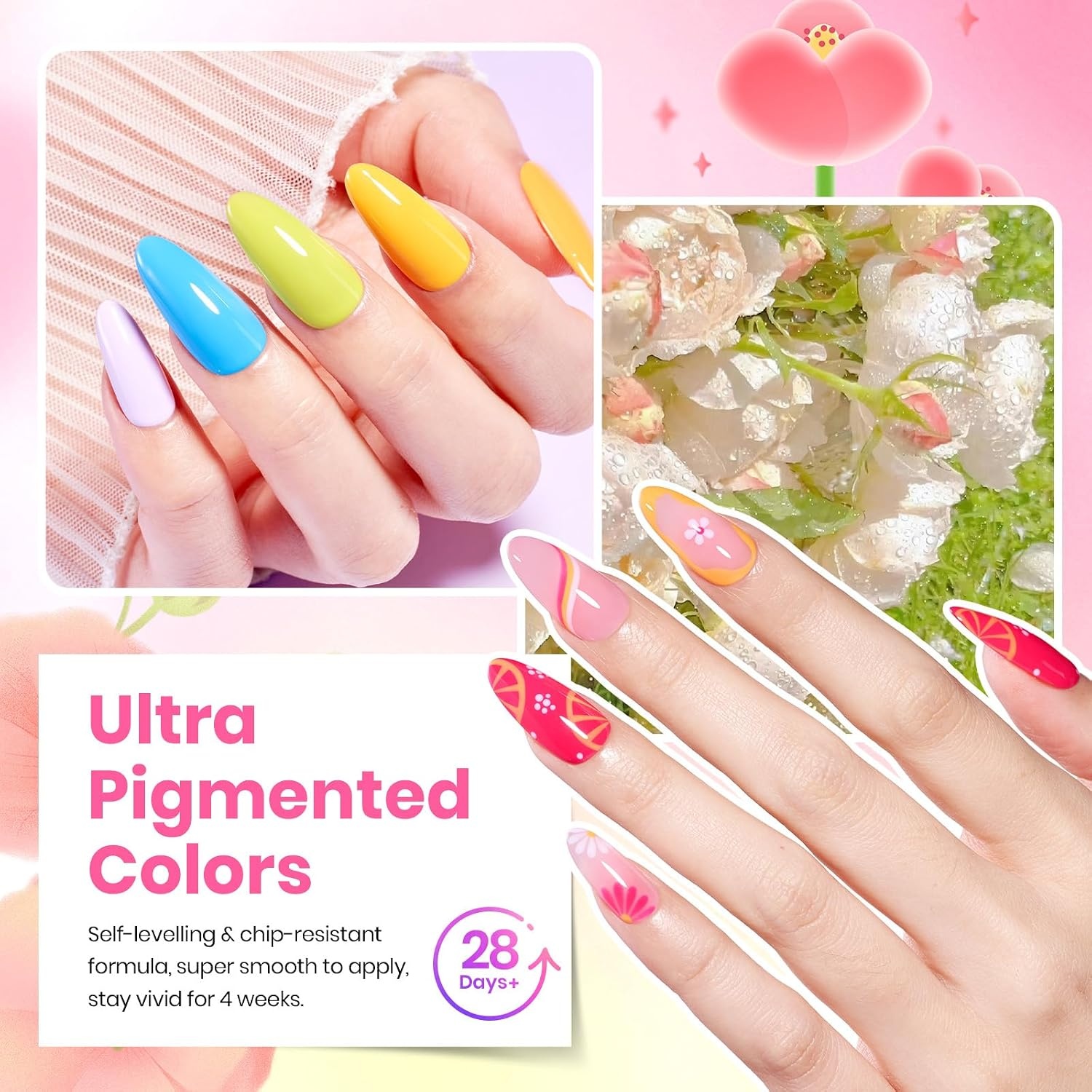 image:imageBeetles Gel Nail Polish Set 44 PCS Brown Nude Burgundy Gel Polish Nails Fairytale Town Collection with 4Pcs Base Glitter Matte Glossy Top Coat Soak off Uv Gel DIY ManicureDewdrop Flora