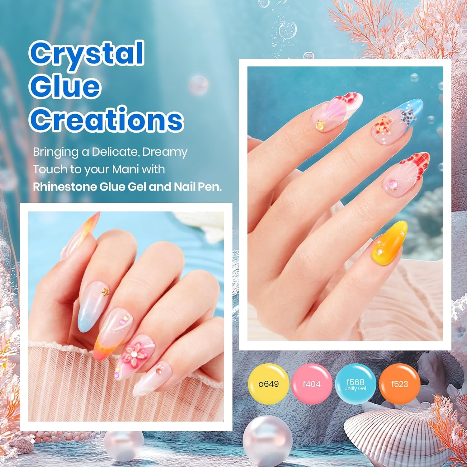 image:imageBeetles Gel Nail Polish Set 44 PCS Brown Nude Burgundy Gel Polish Nails Fairytale Town Collection with 4Pcs Base Glitter Matte Glossy Top Coat Soak off Uv Gel DIY ManicureOcean Odyssey