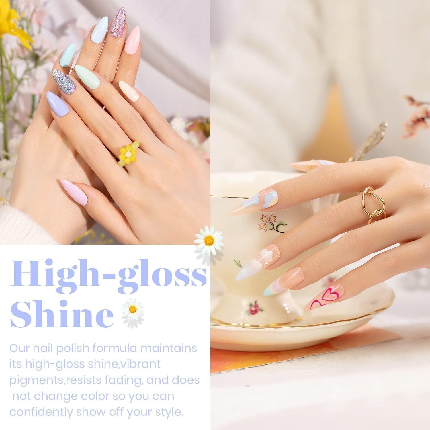 image:imageBeetles Gel Nail Polish Set 44 PCS Brown Nude Burgundy Gel Polish Nails Fairytale Town Collection with 4Pcs Base Glitter Matte Glossy Top Coat Soak off Uv Gel DIY ManicurePastel Paradise 20 Colors