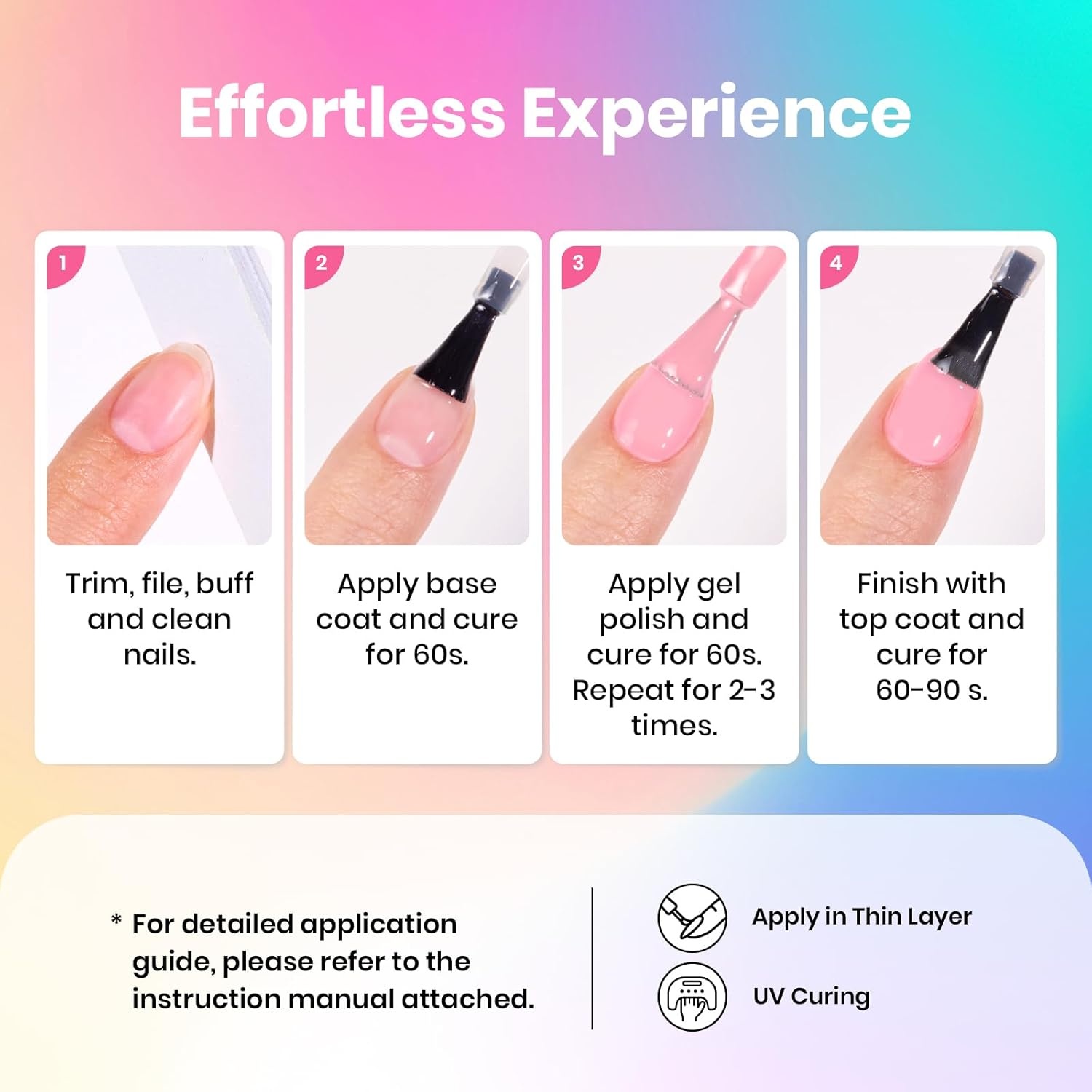 image:imageBeetles Gel Nail Polish Set 44 PCS Brown Nude Burgundy Gel Polish Nails Fairytale Town Collection with 4Pcs Base Glitter Matte Glossy Top Coat Soak off Uv Gel DIY ManicurePink