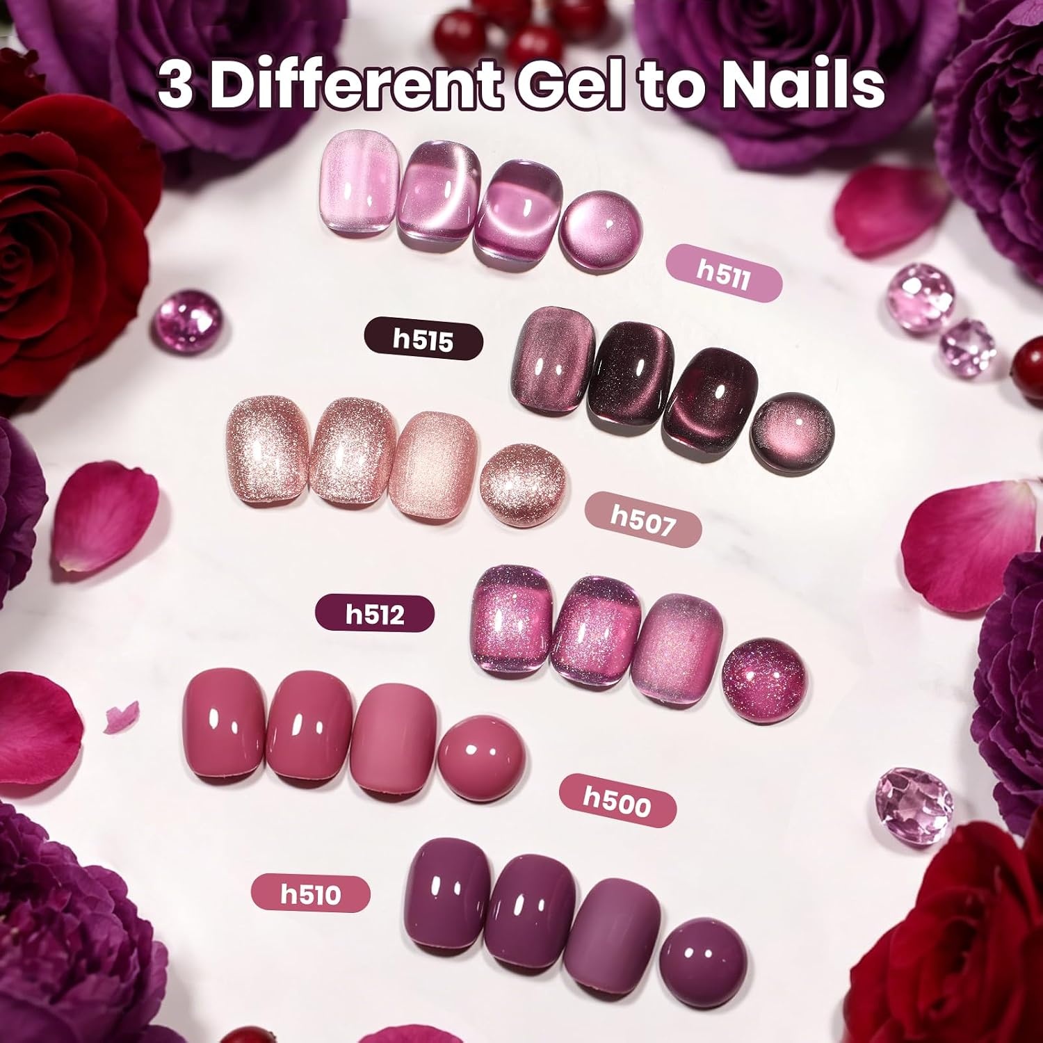 image:imageBeetles Gel Nail Polish Set 44 PCS Brown Nude Burgundy Gel Polish Nails Fairytale Town Collection with 4Pcs Base Glitter Matte Glossy Top Coat Soak off Uv Gel DIY ManicureSoire Queen