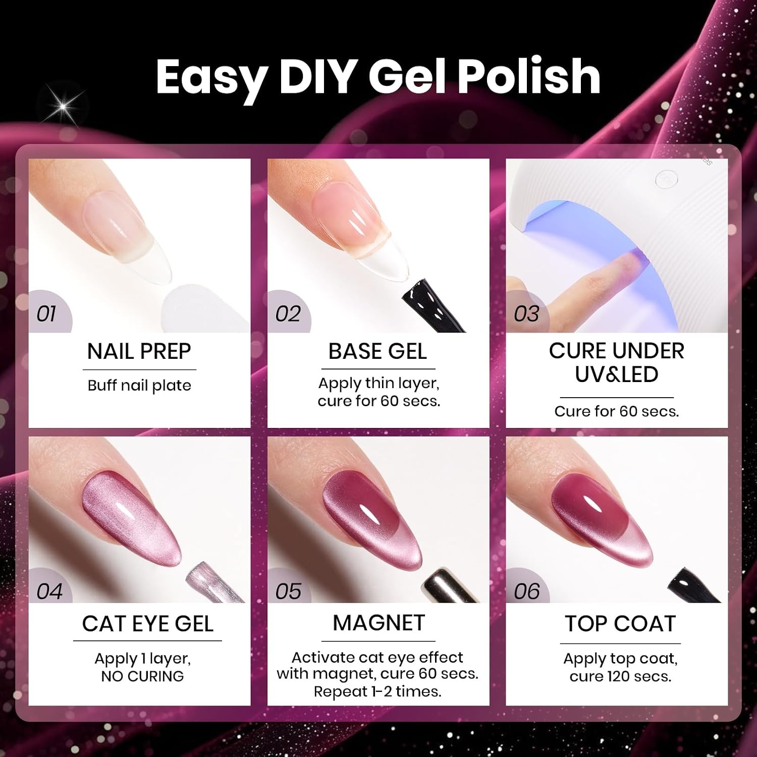 image:imageBeetles Gel Nail Polish Set 44 PCS Brown Nude Burgundy Gel Polish Nails Fairytale Town Collection with 4Pcs Base Glitter Matte Glossy Top Coat Soak off Uv Gel DIY ManicureSoire Queen