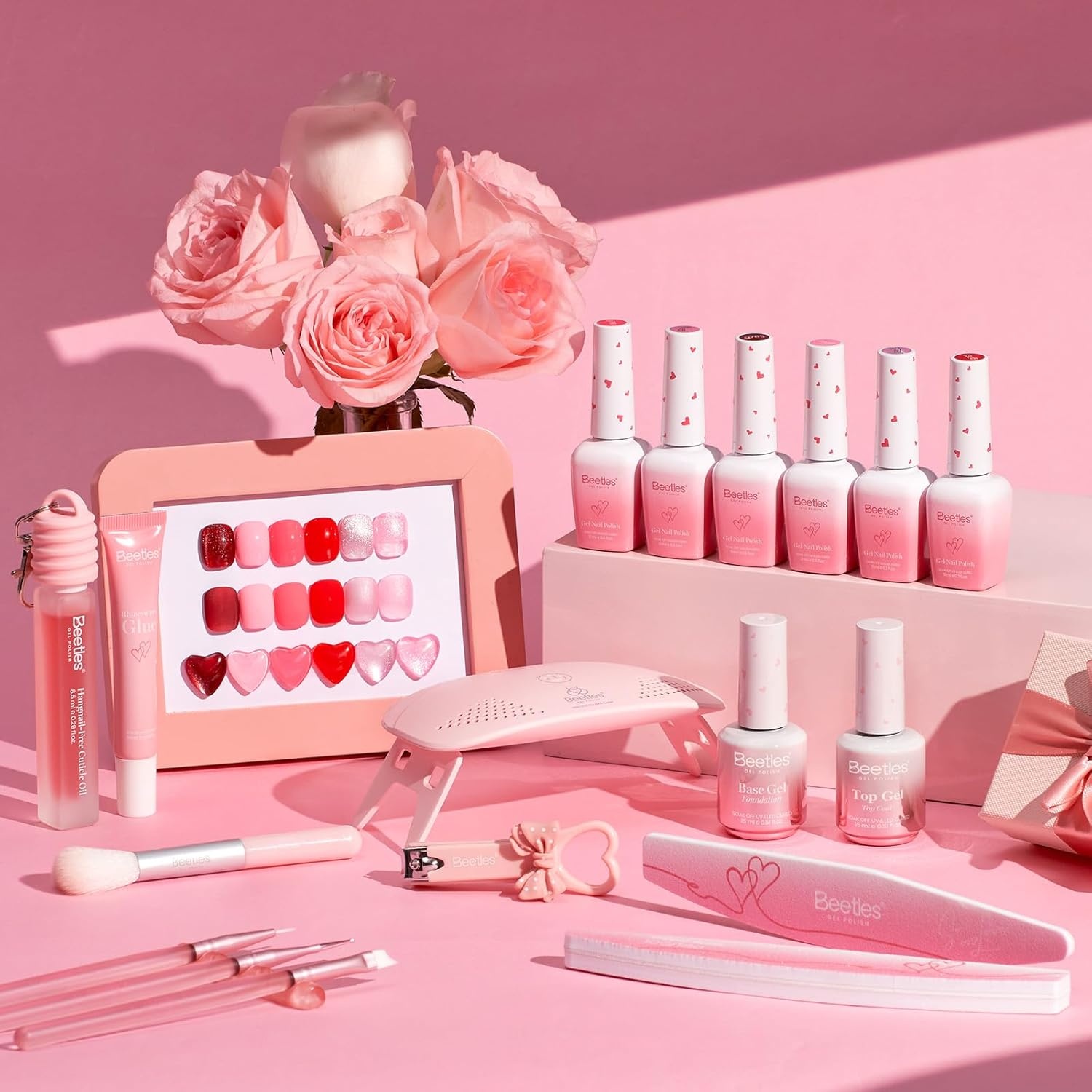 image:imageBeetles Gel Nail Polish Set 36 Colors Gel Polish Set Sparkle Red Pink Glitter Black Nail Kit Free Journey Collection with 3Pcs Base Top Coat Soak off Uv Gel Polish Manicure KitSweet Date