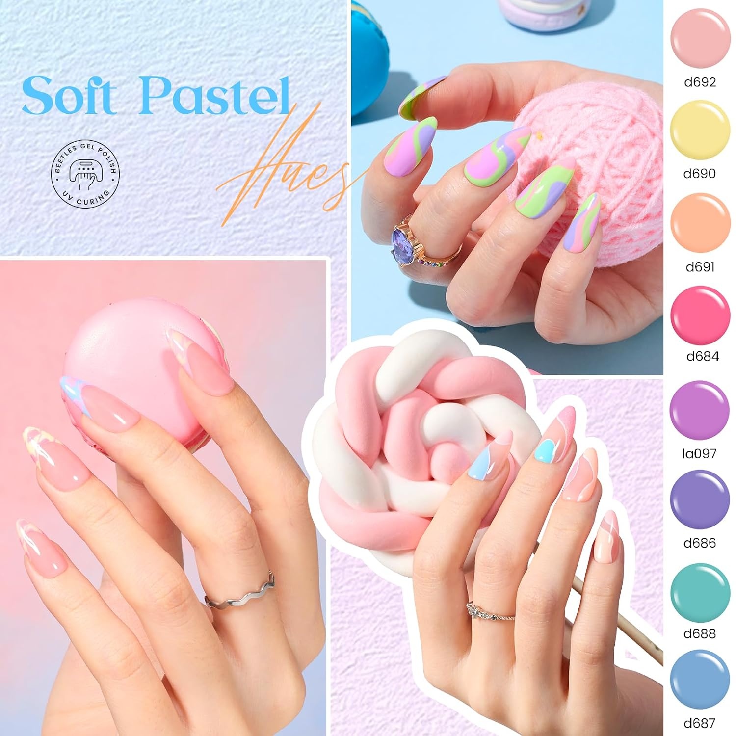 image:imageBeetles Gel Nail Polish Set 36 Colors Gel Polish Set Sparkle Red Pink Glitter Black Nail Kit Free Journey Collection with 3Pcs Base Top Coat Soak off Uv Gel Polish Manicure Kit50 Colors Set